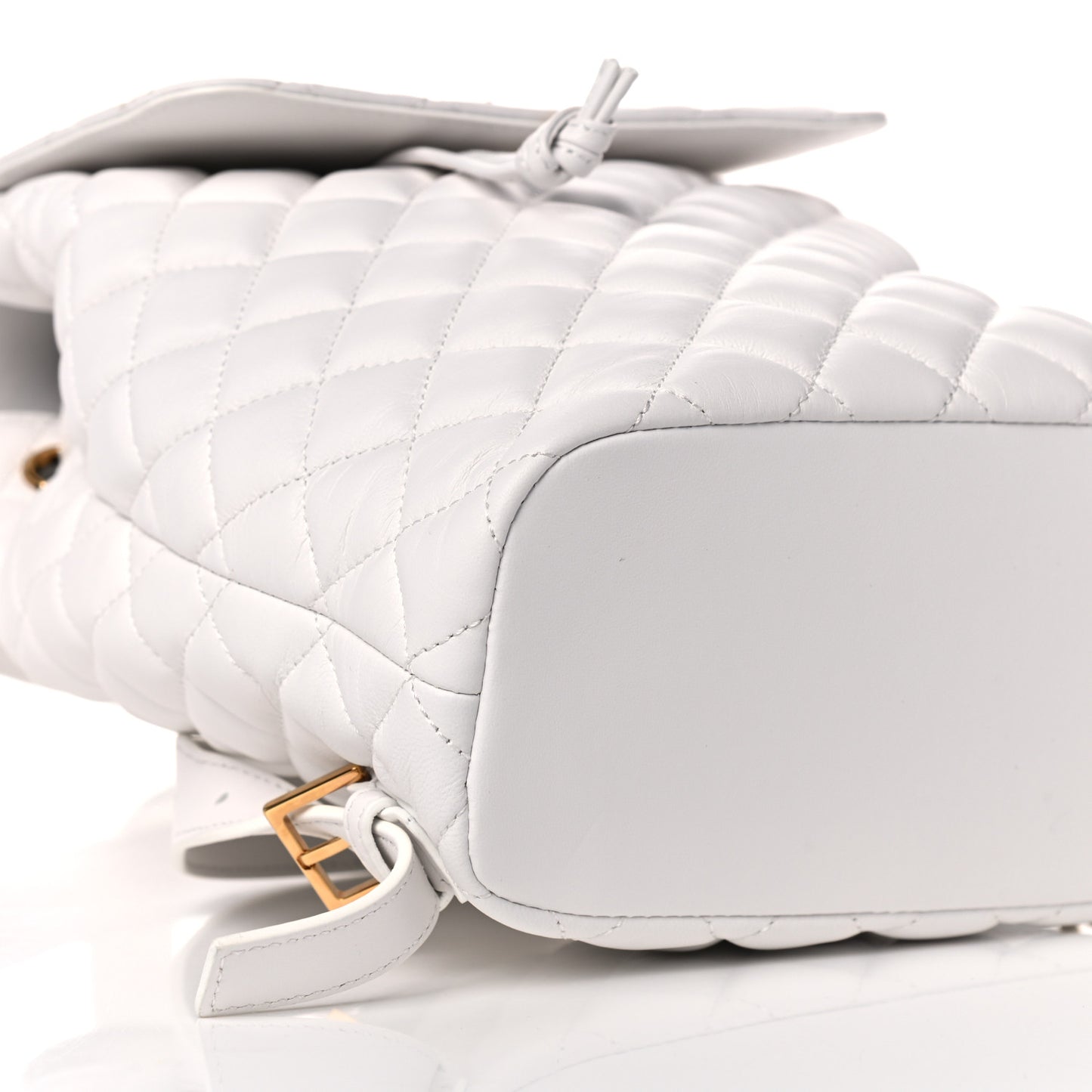 Calfskin Quilted Medusa Backpack White