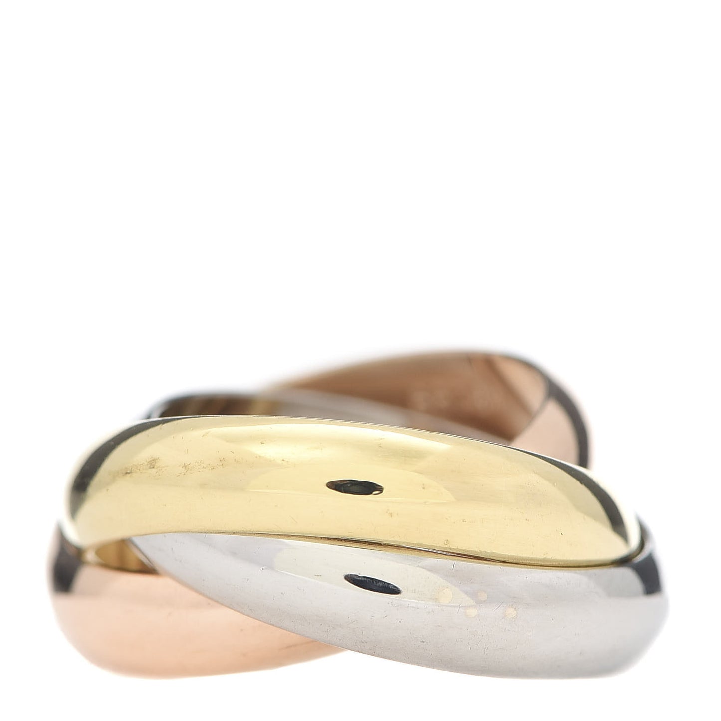 18K Pink Yellow White Gold Large Trinity Ring 52 6