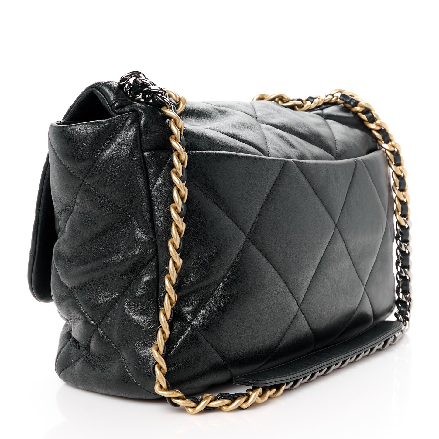 Lambskin Quilted Maxi Chanel 19 Flap Black