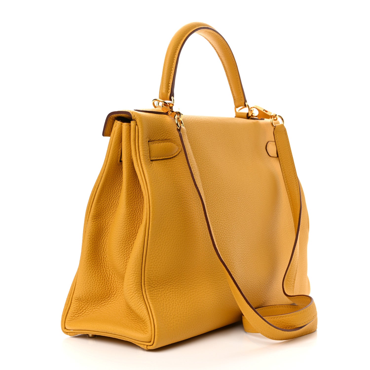 Hermes Togo Kelly Retourne 32 Jaune Ambre 3 of 15