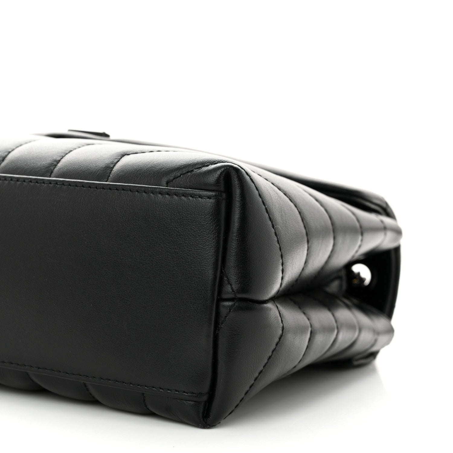 Saint Laurent Calfskin Y Quilted Monogram Monochrome Small Loulou Chain Satchel Black 10 of 11