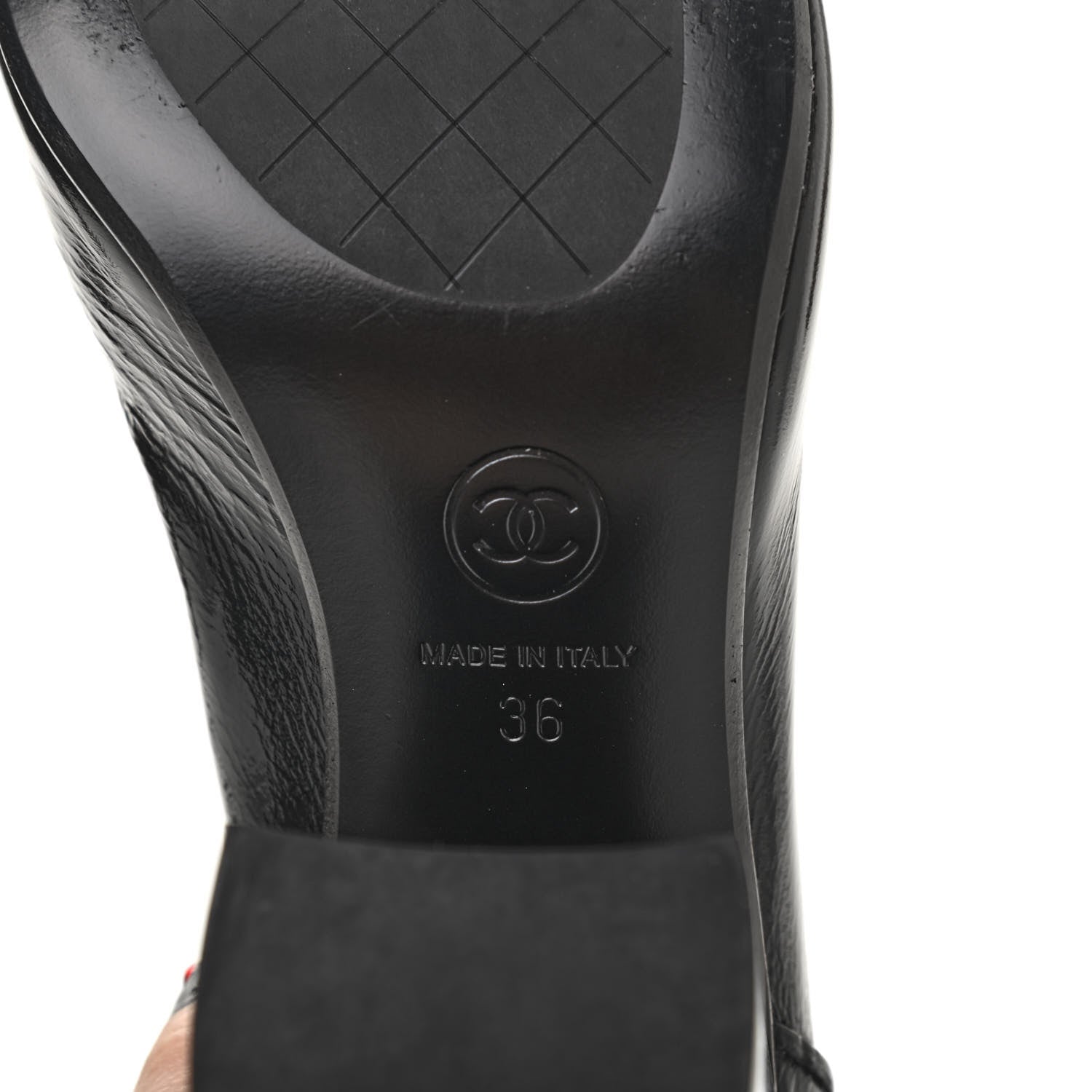 Chanel Shiny Crumpled Calfskin CC Cap Toe Short Boots 36 Black 6 of 8