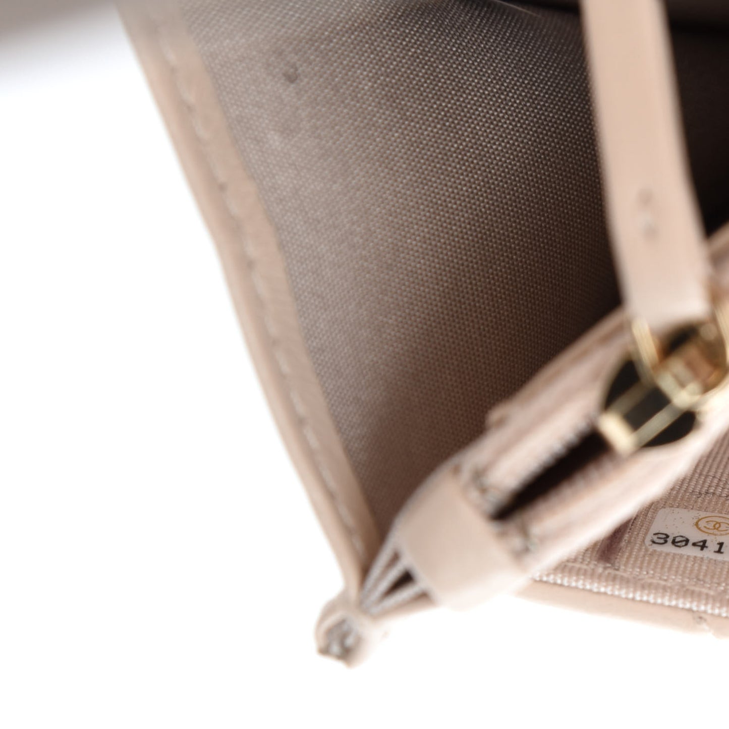 Lambskin Quilted Chain Around Wallet On Chain WOC Beige