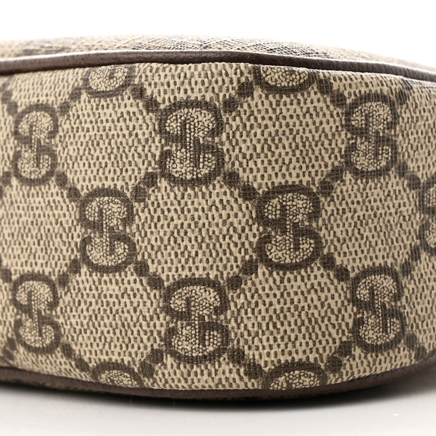 GG Supreme Monogram Textured Dollar Calfskin Web Small Ophidia GG Handbag Beige Ebony New Acero