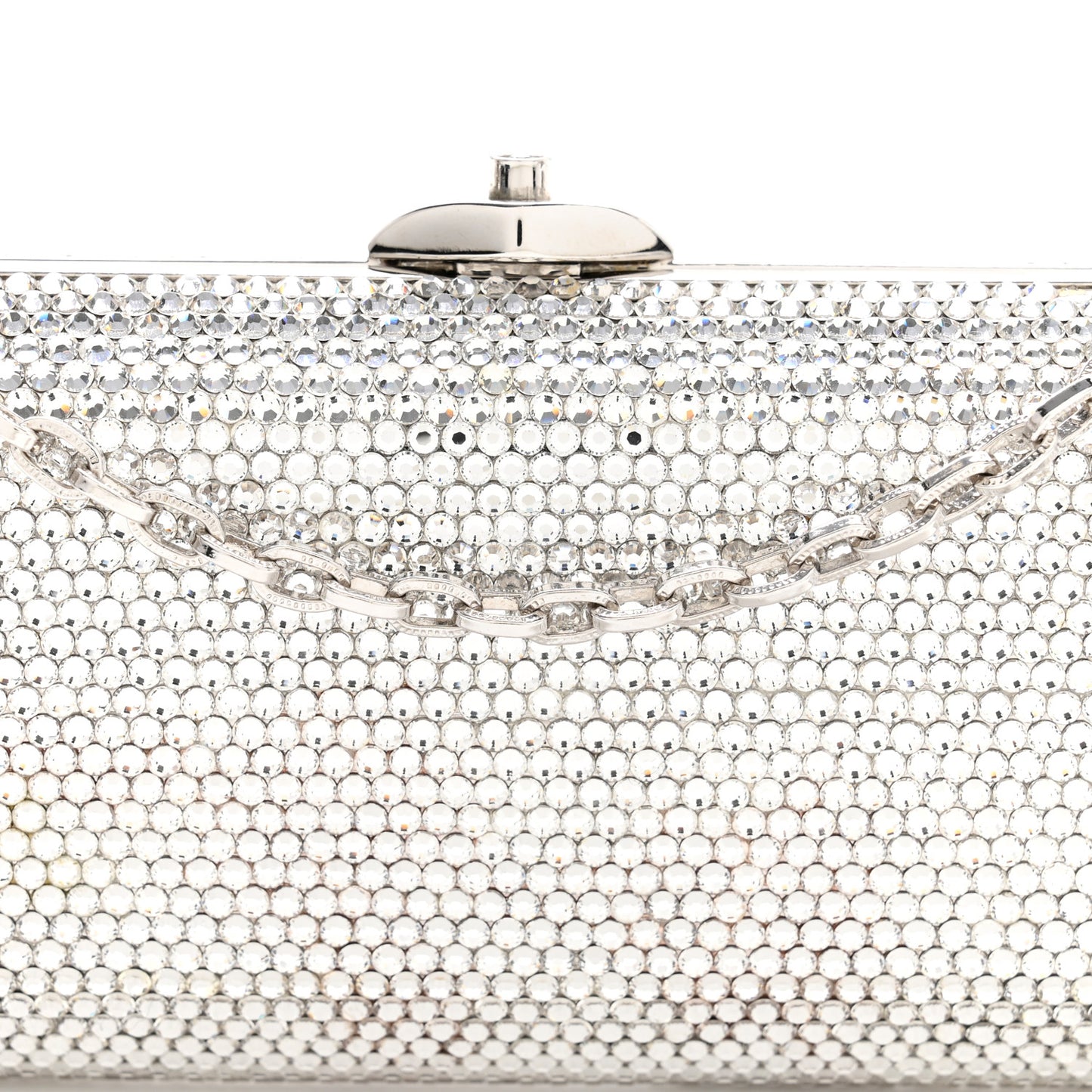 Swarovski Crystal Minaudiere Clutch Silver