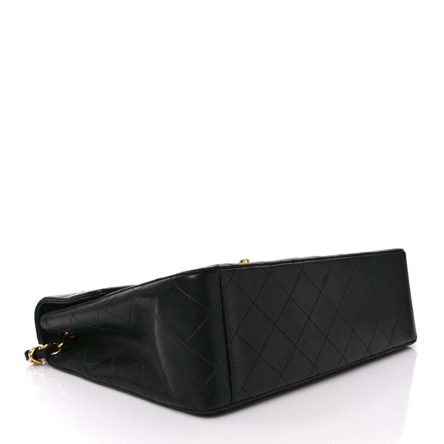 Lambskin Quilted XL Jumbo Single Flap Black