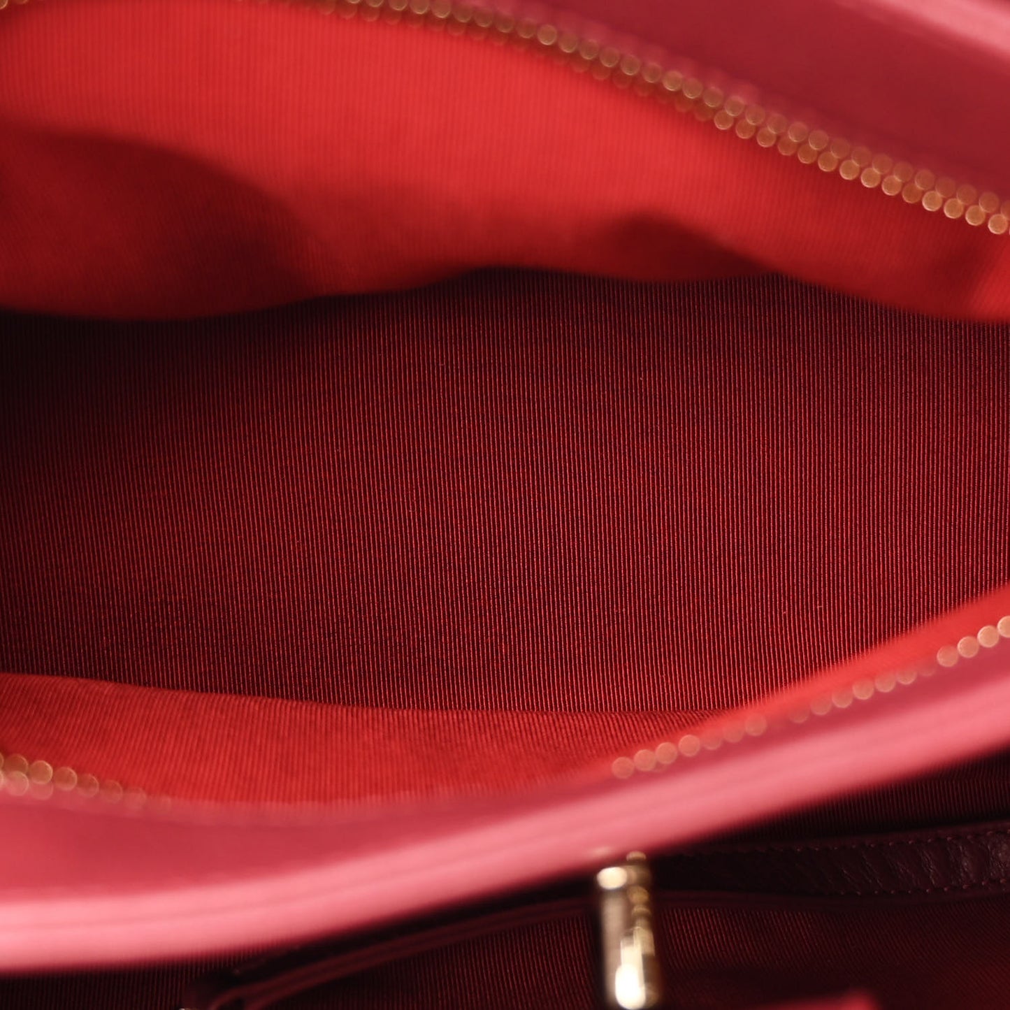 Calfskin Stitched Small Chevron Chic Shopping Bag Red