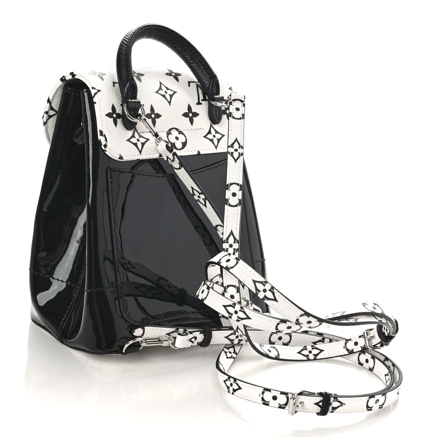 Patent Monogram Hot Springs Backpack Black White