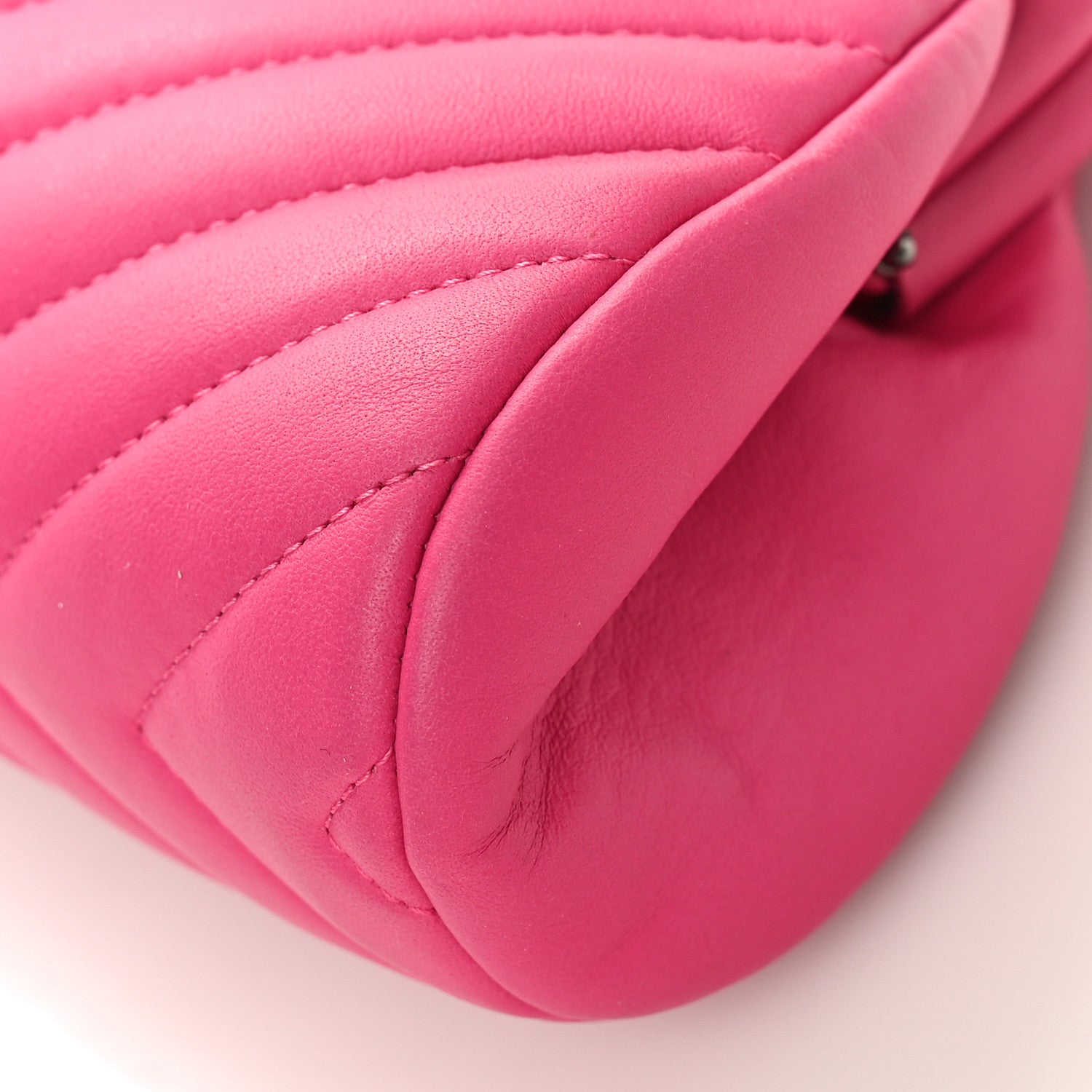 Chanel Lambskin Chevron Quilted Timeless Clutch Dark Pink 9 of 10