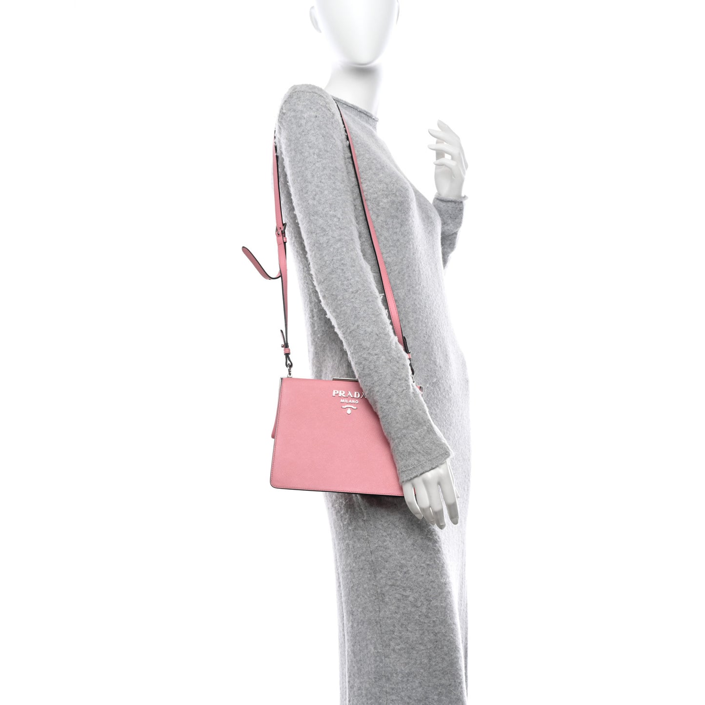 Saffiano City Calf Light Frame Bag Pink