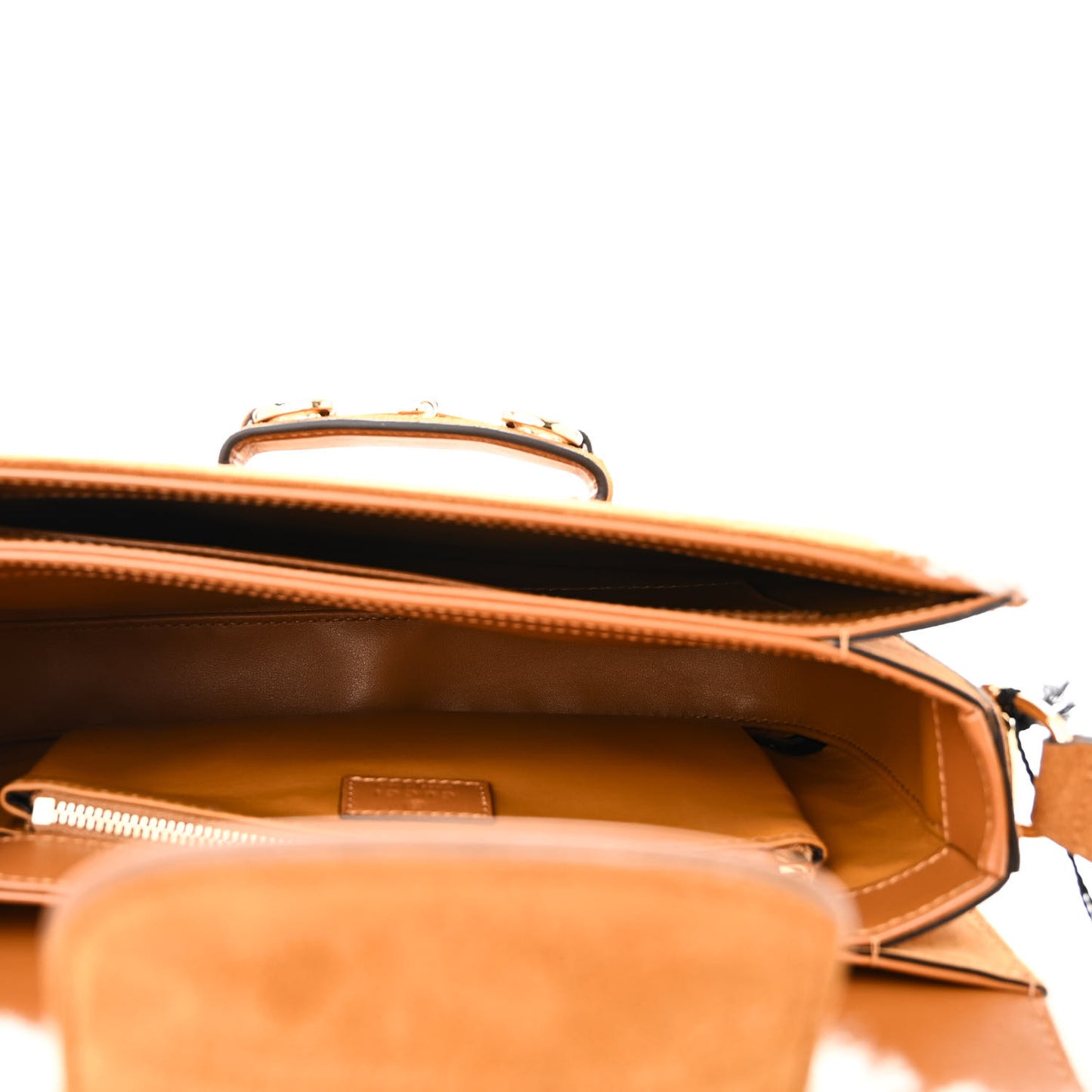 Suede Shearling Horsebit 1955 Shoulder Bag Brown
