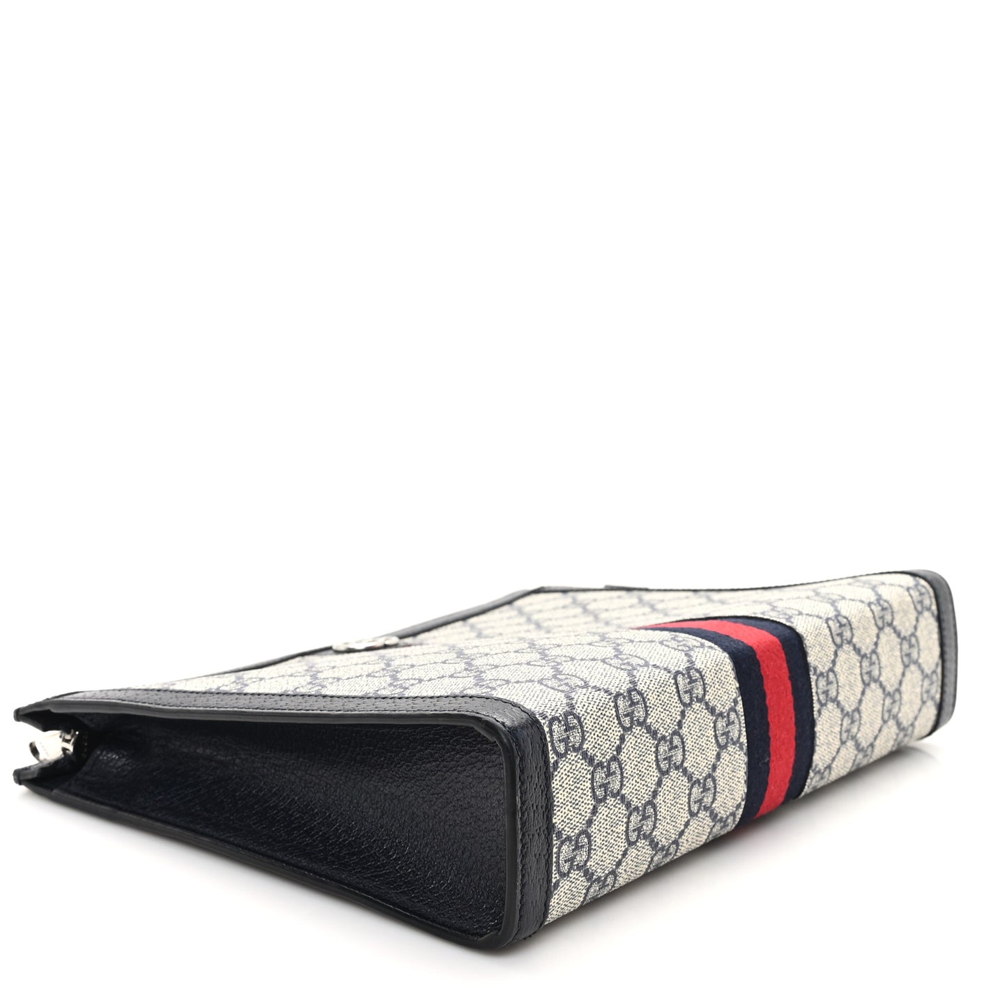 GG Supreme Monogram Web Ophidia Pouch Beige Blue