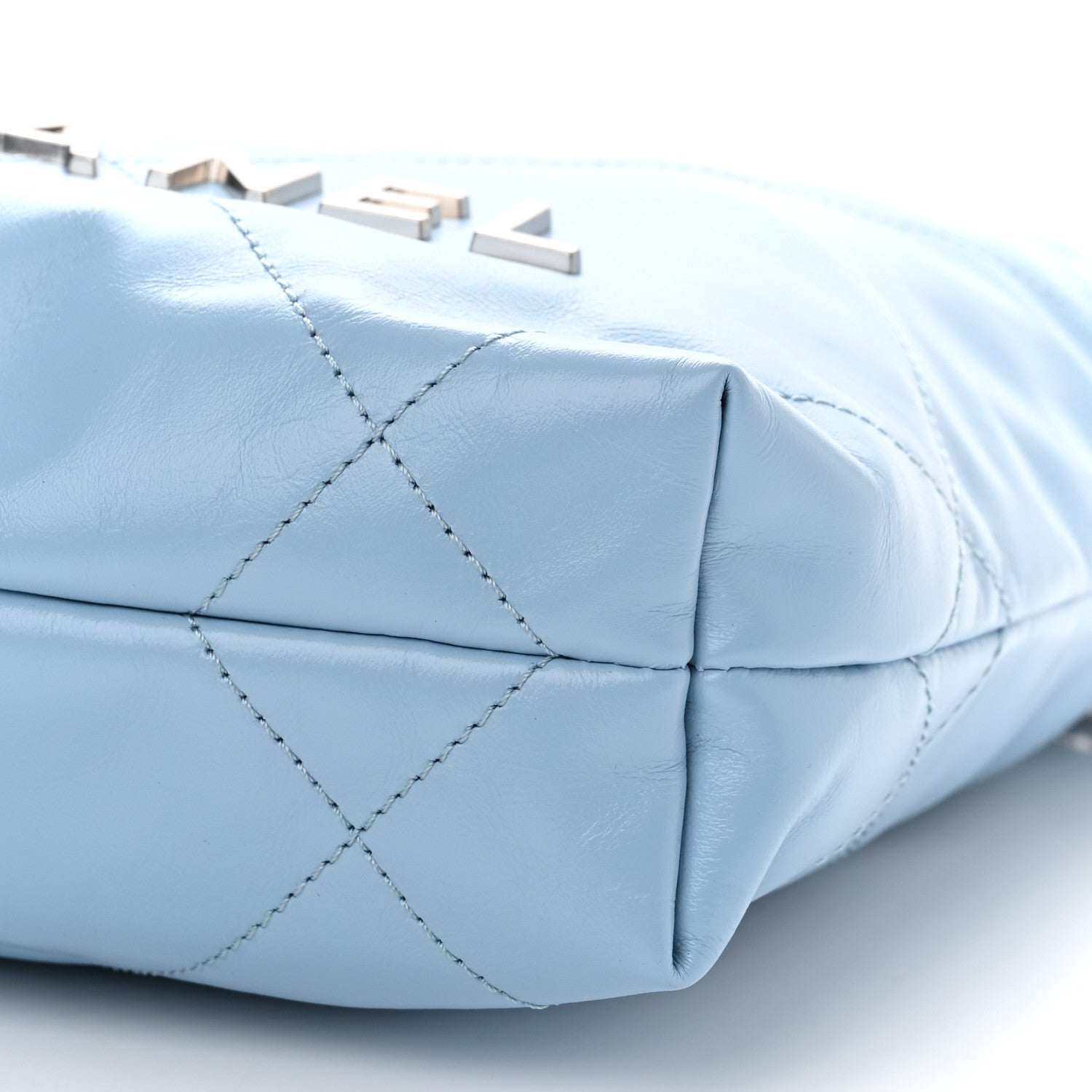 Chanel Shiny Calfskin Quilted Mini Chanel 22 Light Blue 10 of 10