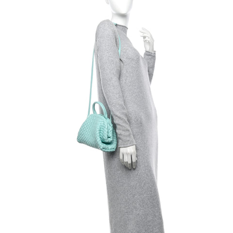Nappa Intreccio Mini Padded Handle Bag Celadon