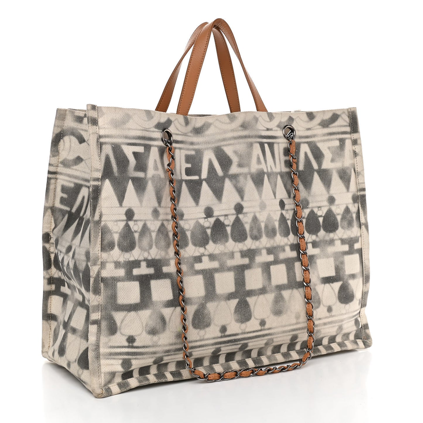 Canvas Large Iliad Shopping Tote Beige