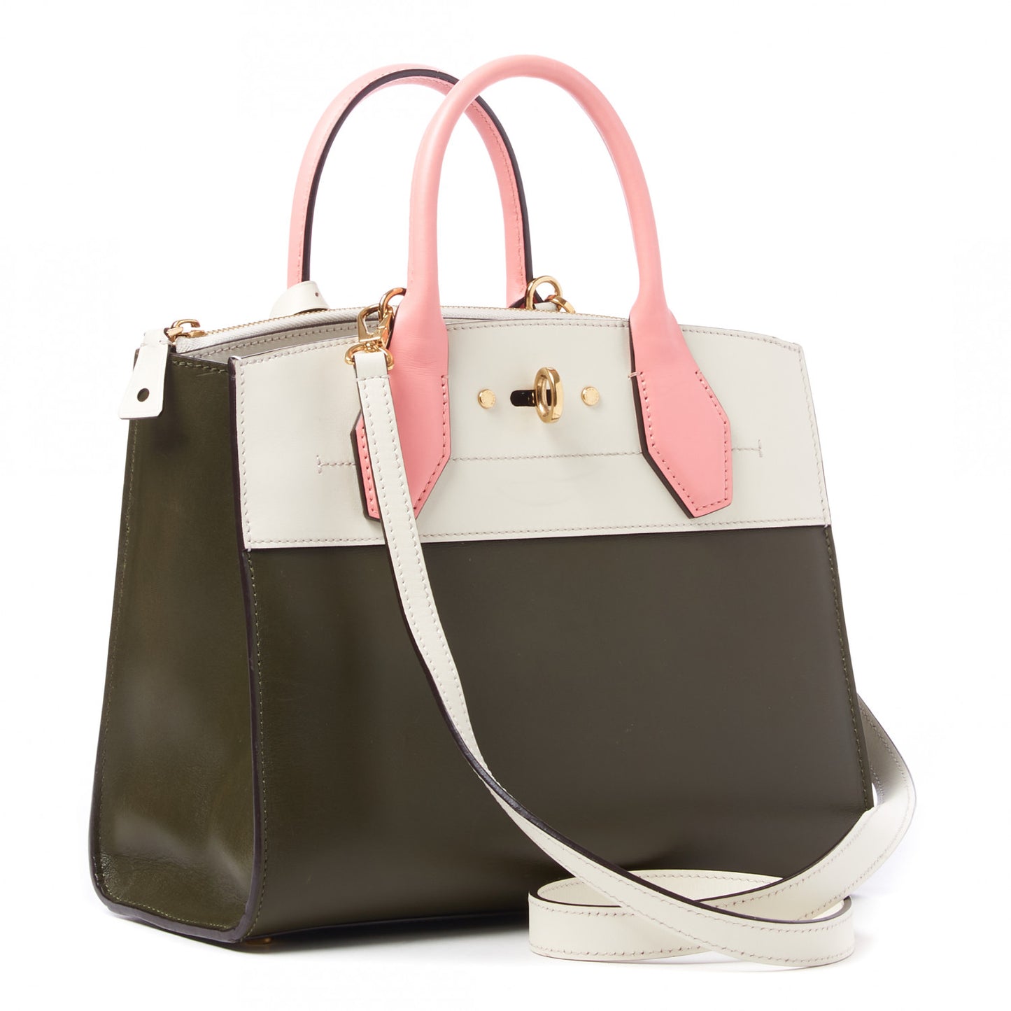 Calfskin City Steamer PM Kaki White Magnolia