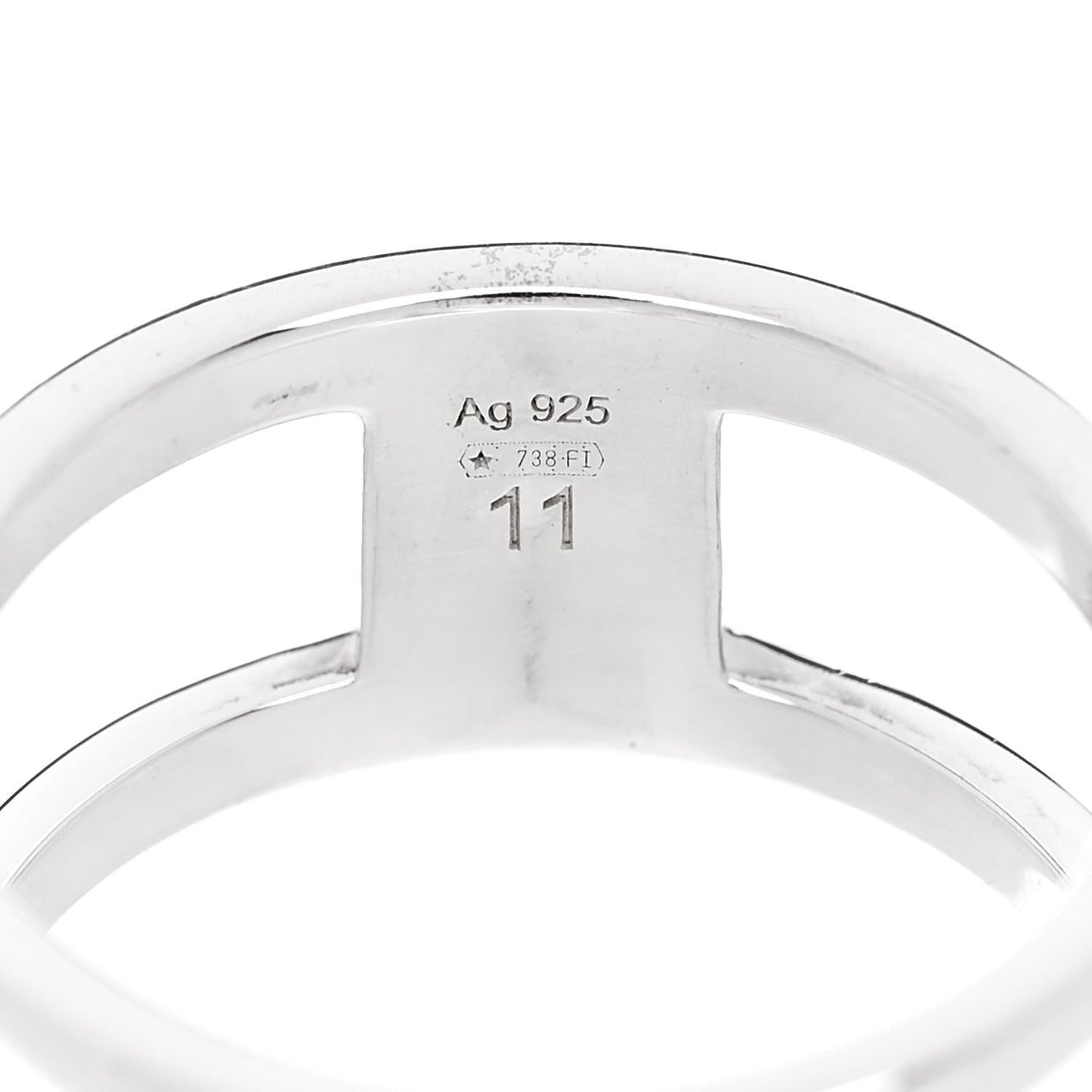 Sterling Silver 9mm Interlocking G Open Band Ring 50 5.5