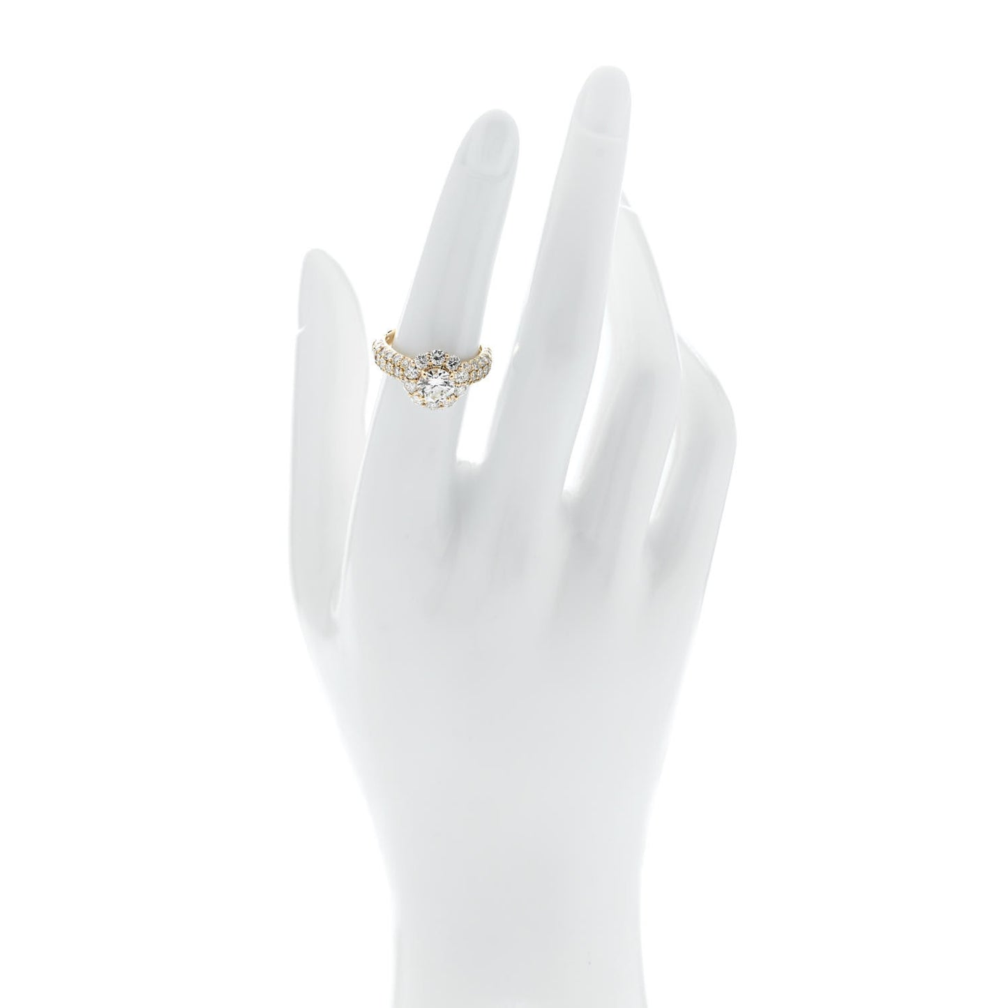 18K Yellow Gold Diamond 1.01ct Halo Engagement Ring 53 6.25