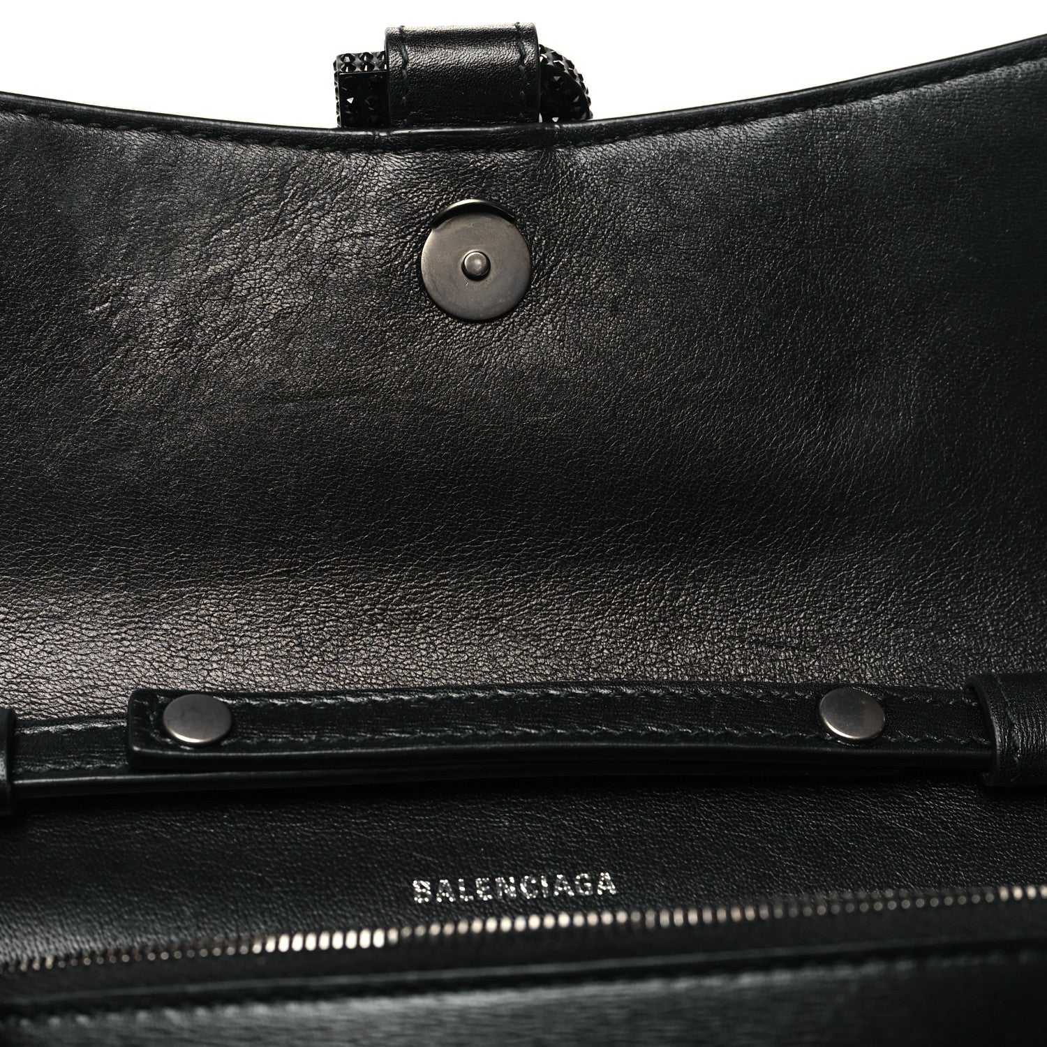 Balenciaga Calfskin Strass Monochrome Hourglass Chain Bag Black 11 of 11