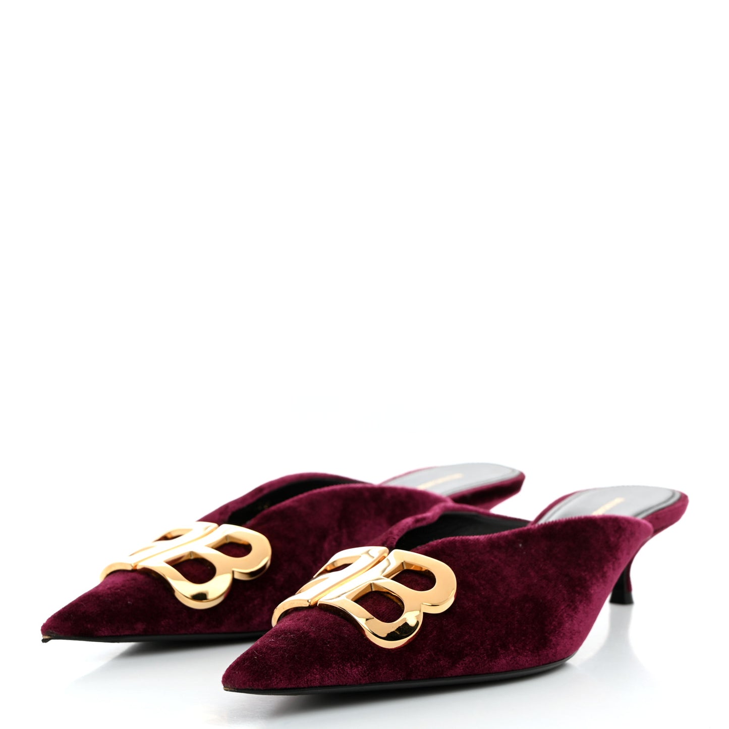 Velvet Extreme BB Knife Pointed Toe 40mm Mules 38.5 Rouge Prune
