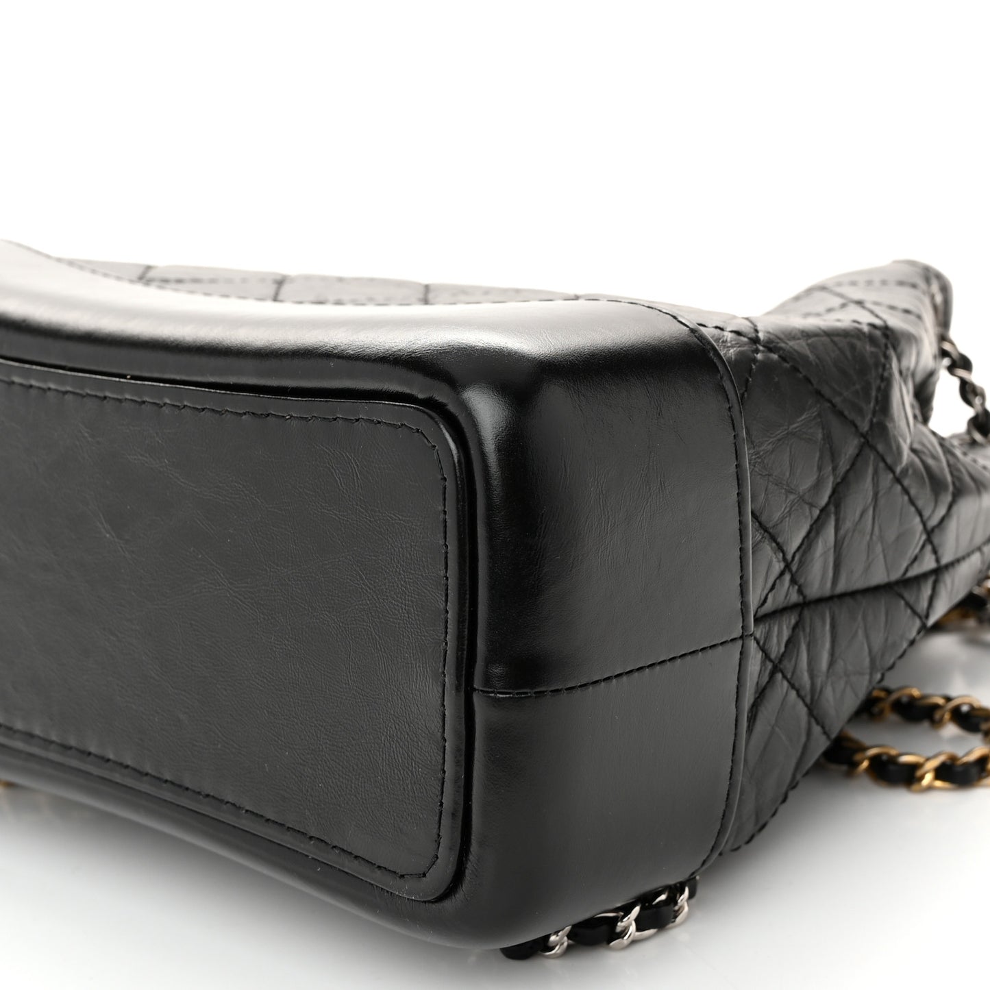 Aged Calfskin Quilted Small Gabrielle Backpack Black