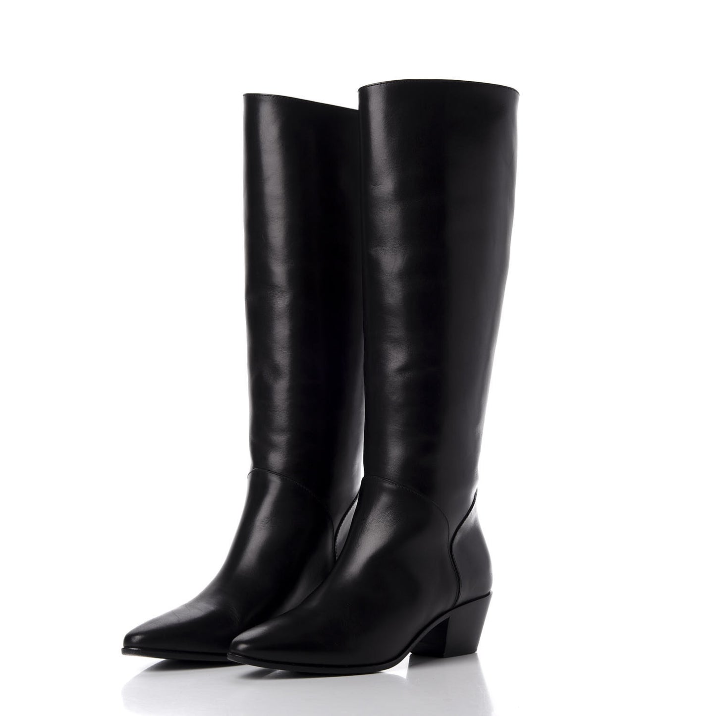 Calfskin Rock Long Boots 35.5 Black