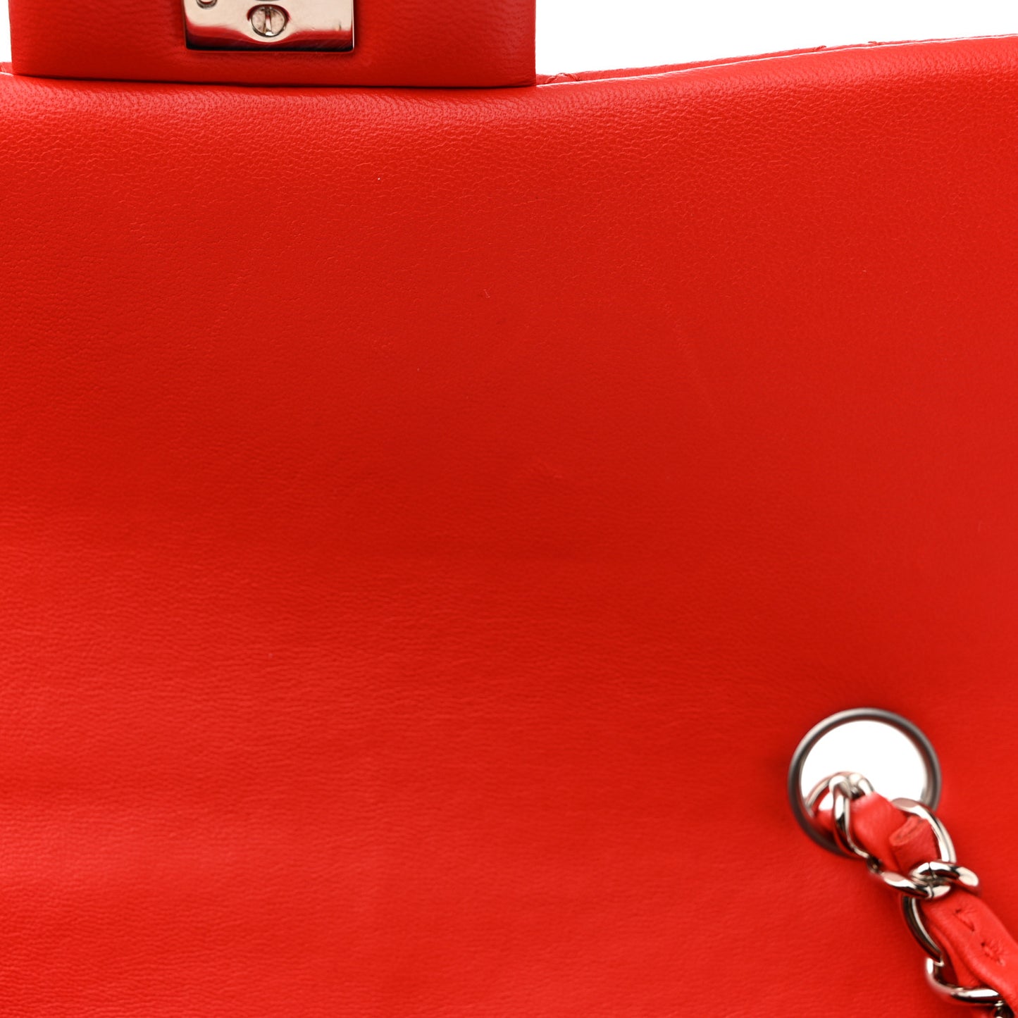 Lambskin Quilted Mini Rectangular Flap Red