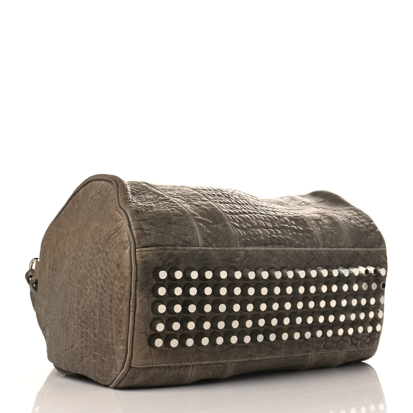 Pebbled Lambskin Rocco Grey Silver Hardware