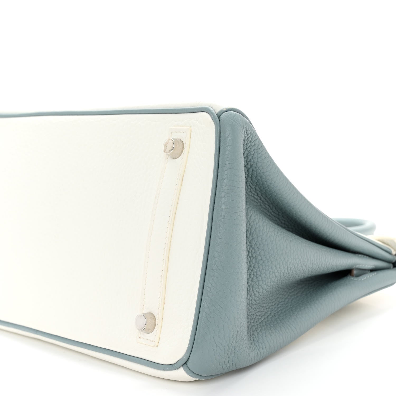 Hermes Togo Horseshoe Birkin 30 White Ciel 10 of 16