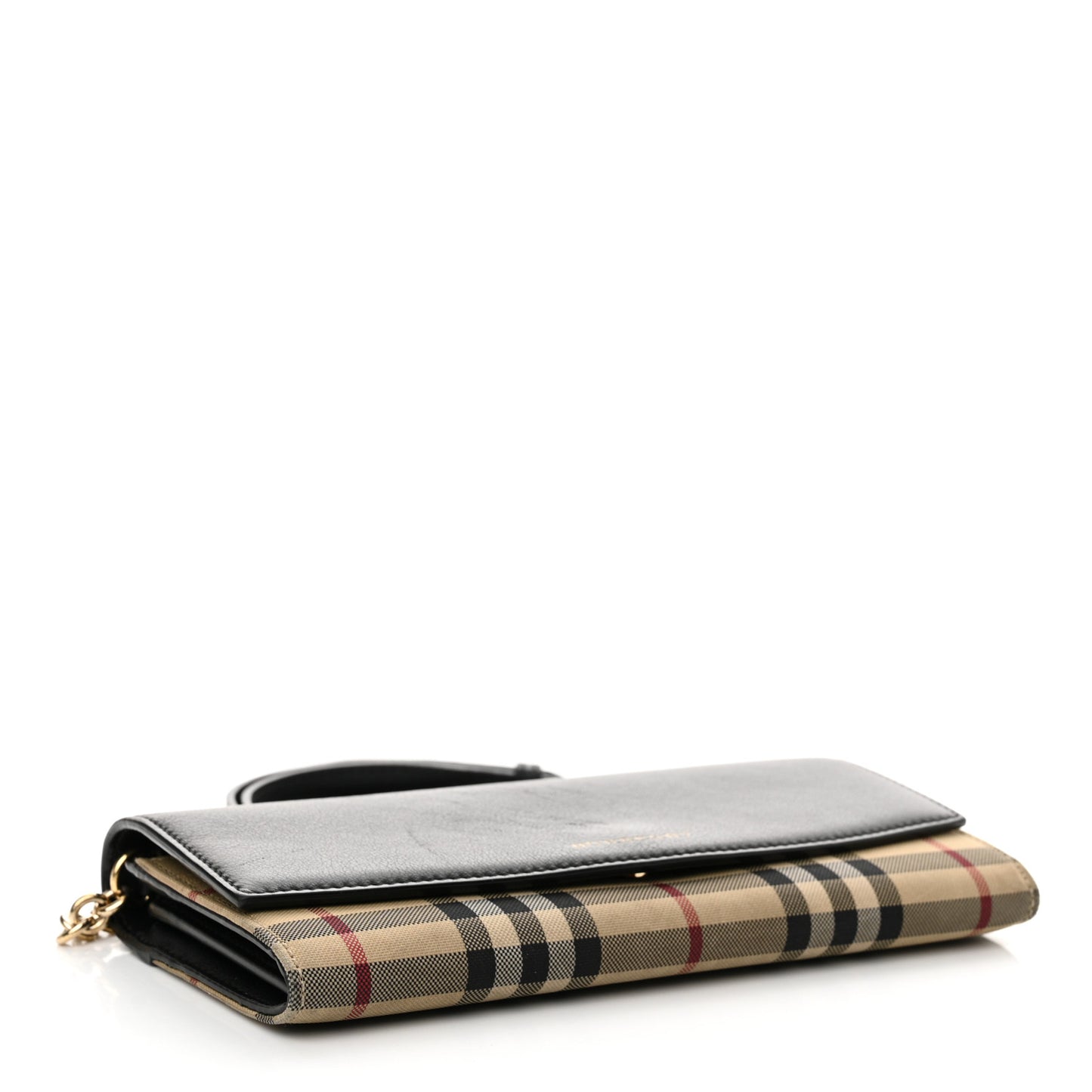 Calfskin House Check Henley Wallet On Chain Black