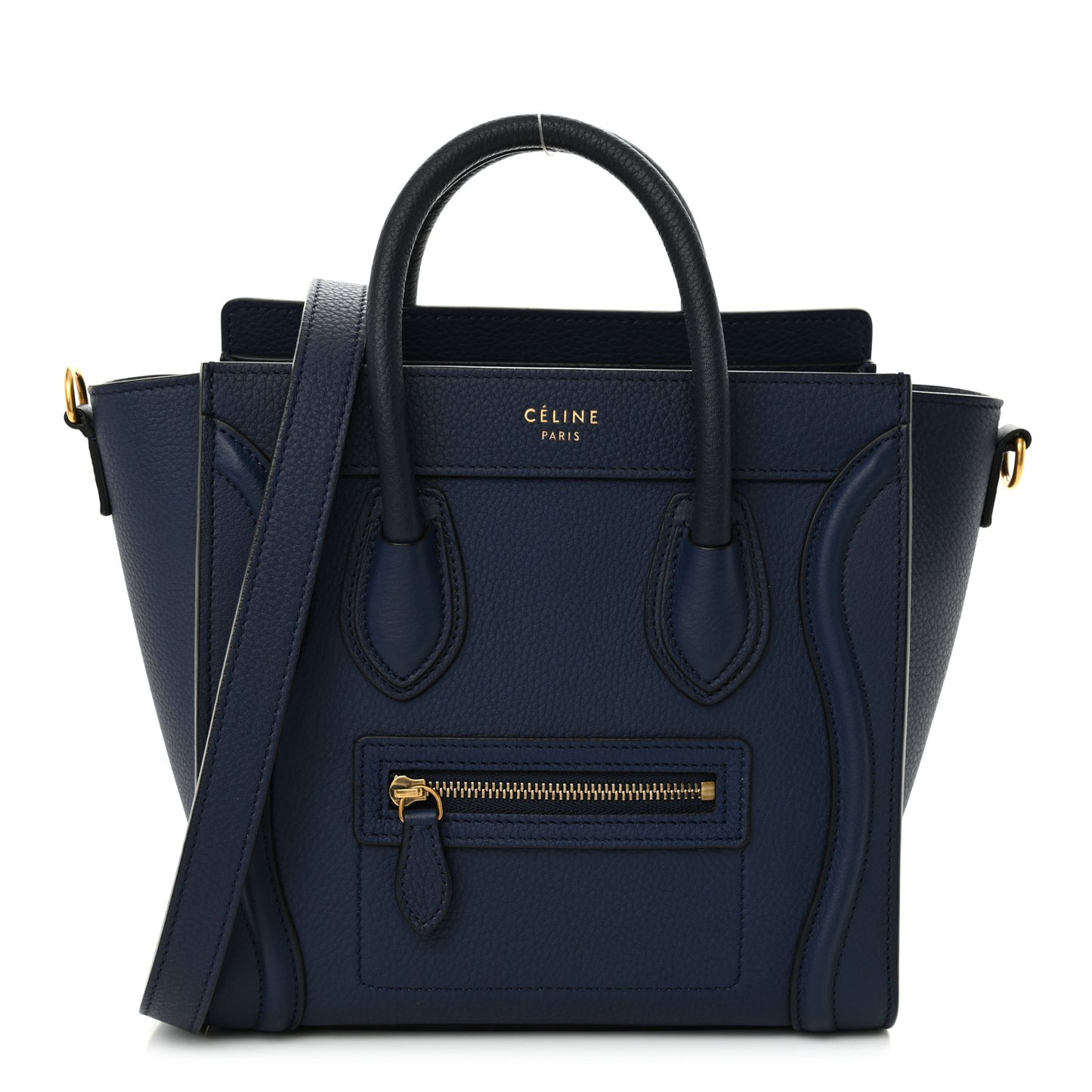 Drummed Calfskin Nano Luggage Marine