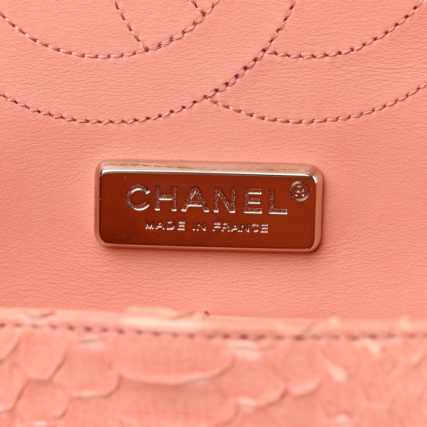 Snakeskin Jumbo Double Flap Pink
