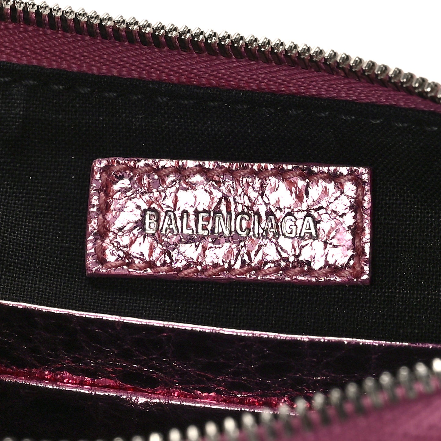 Metallic Agneau Arena Crystal Le Cagole Mini Purse With Chain Met Pink