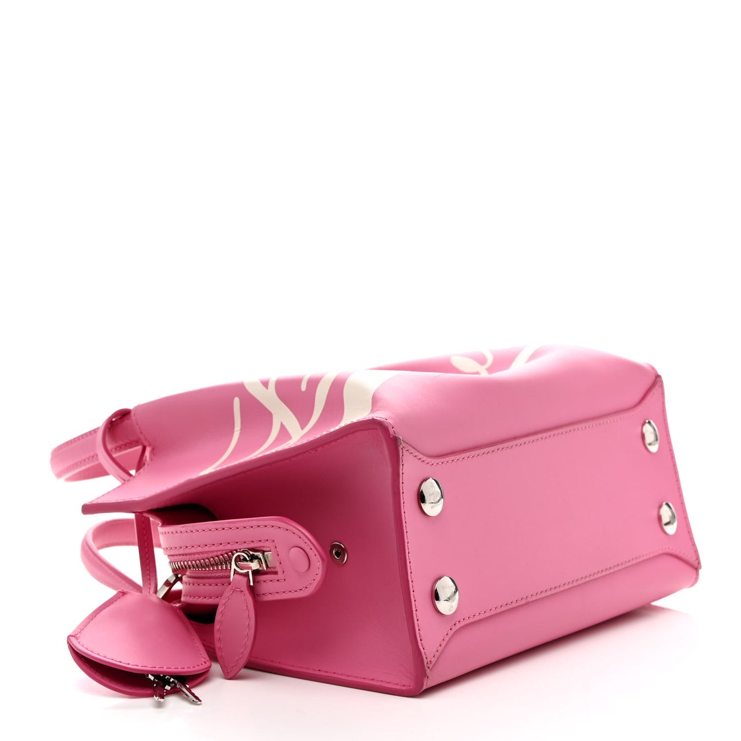 Calfskin Logo Printed Nano Bogey Day Bag Pink