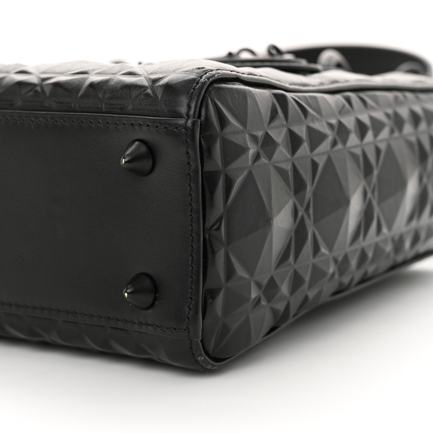 Christian Dior Calfskin Cannage Diamond Small My ABCDior Lady Dior Black 10 of 13
