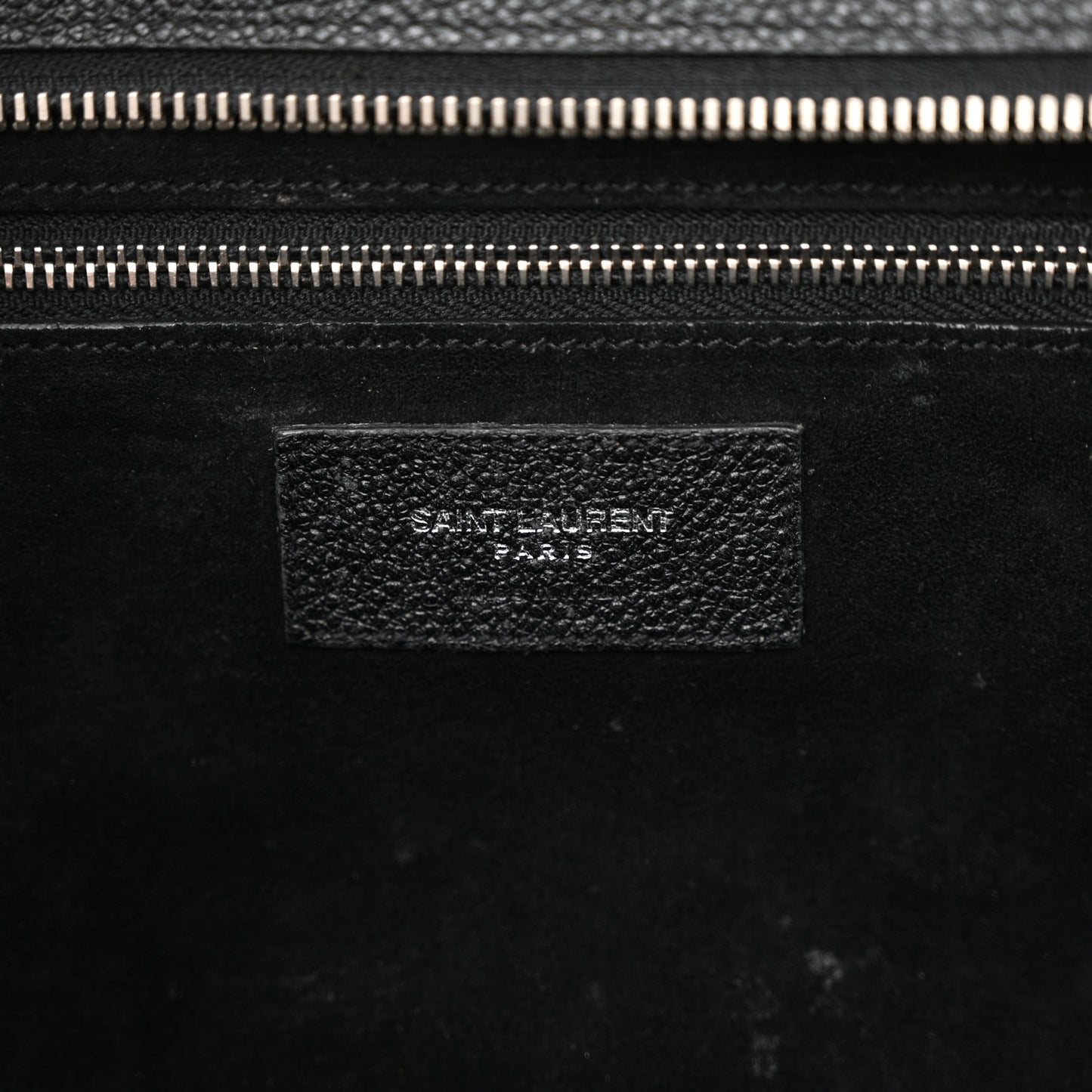 Grained Calfskin Small Cabas Rive Gauche Black