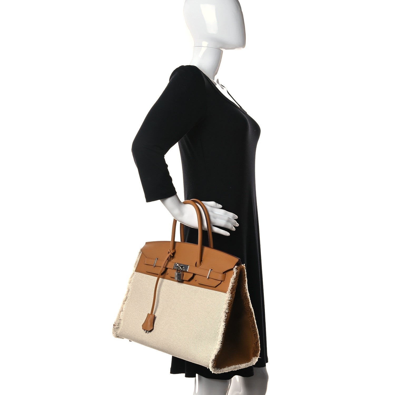 Hermes Swift Twill H Fray Fray Birkin 35 Sesame Ecru 2 of 34