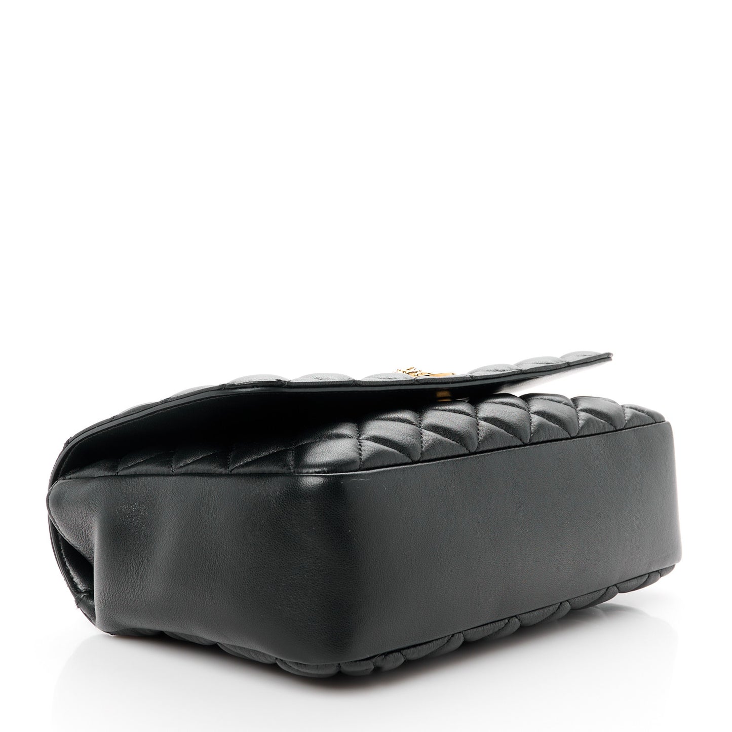 Nappa Quilted La Medusa Chain Crossbody Black