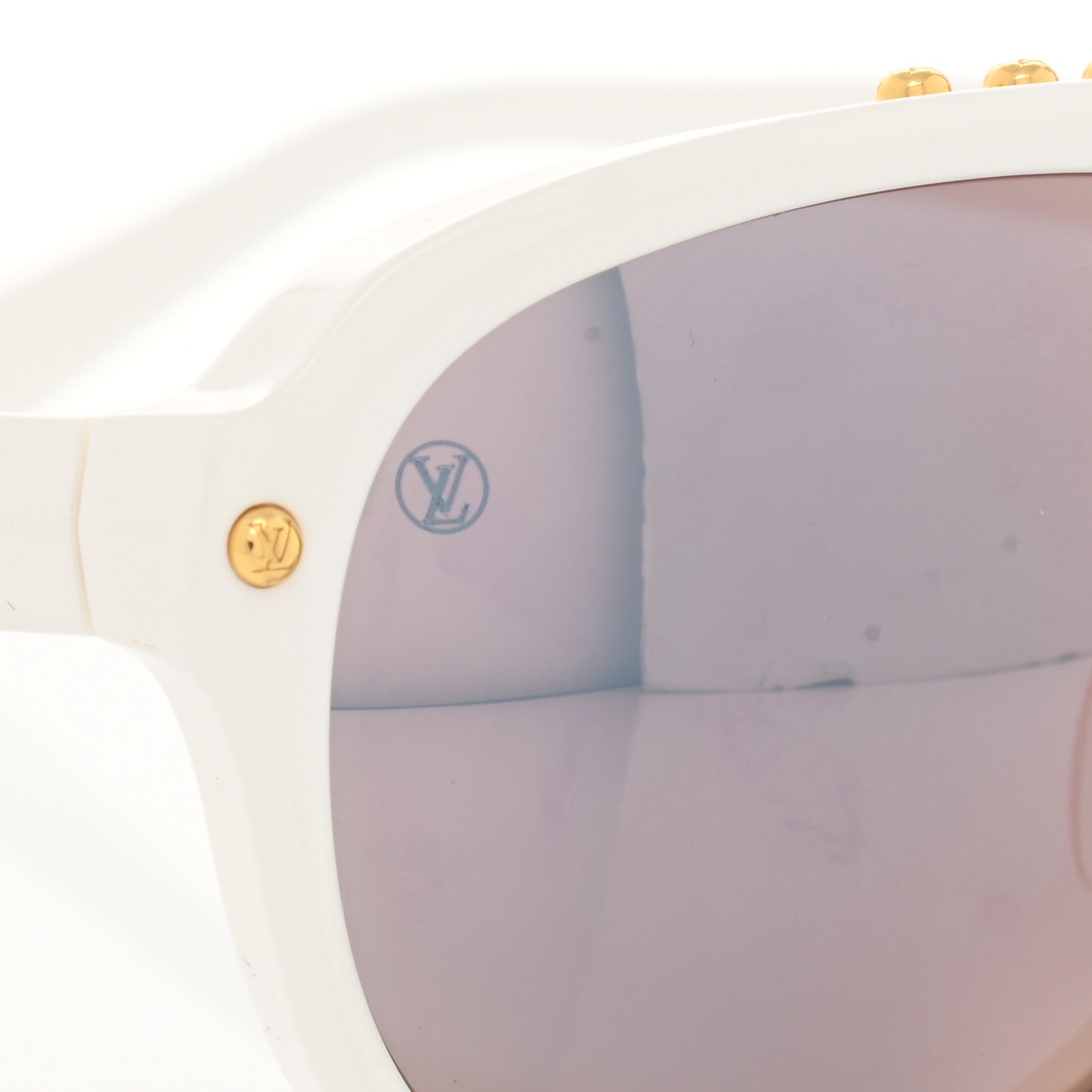 Acetate Aviator Serpico Studded Sunglasses Z2358W White
