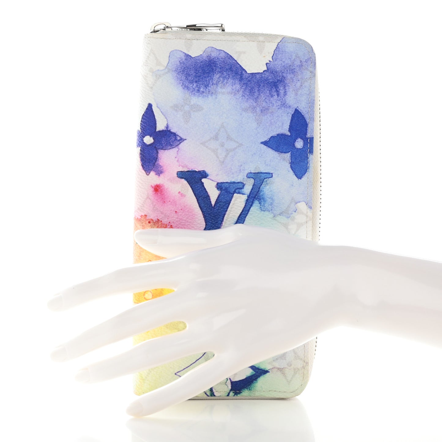 Monogram Watercolor Vertical Zippy Wallet