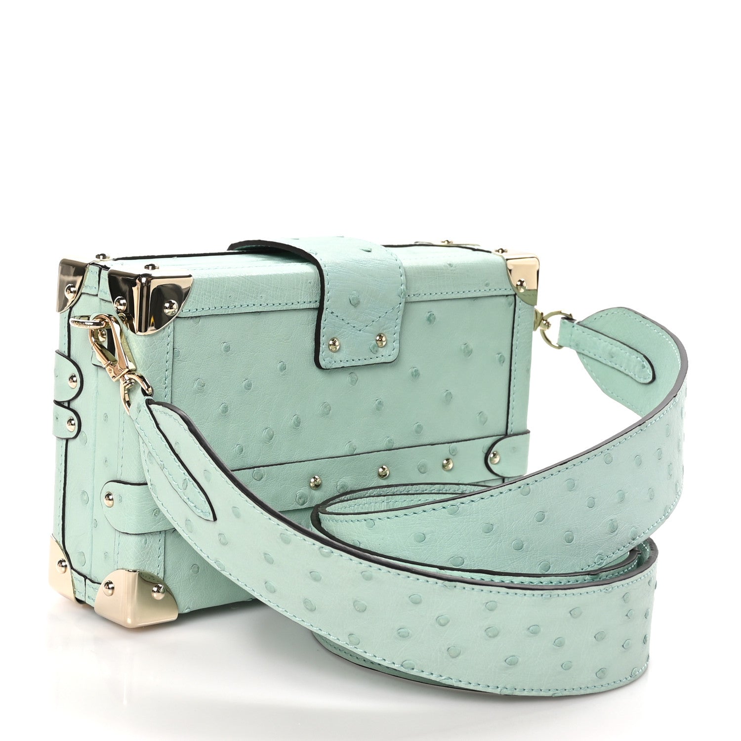 Louis Vuitton Ostrich Petite Malle Vert Celadon 3 of 9