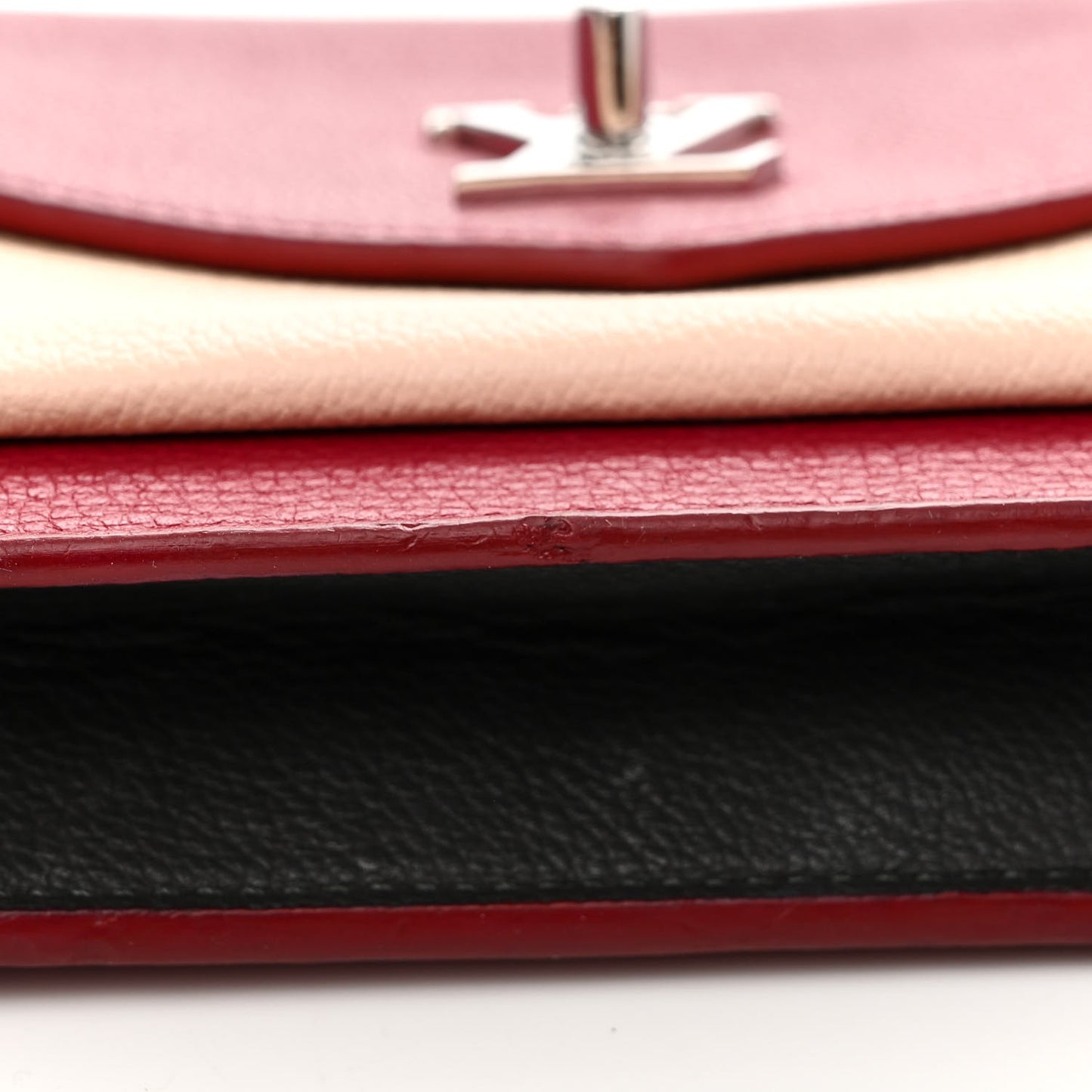 Calfskin My Lockme Chain Pochette Lie De Vin Etain Creme