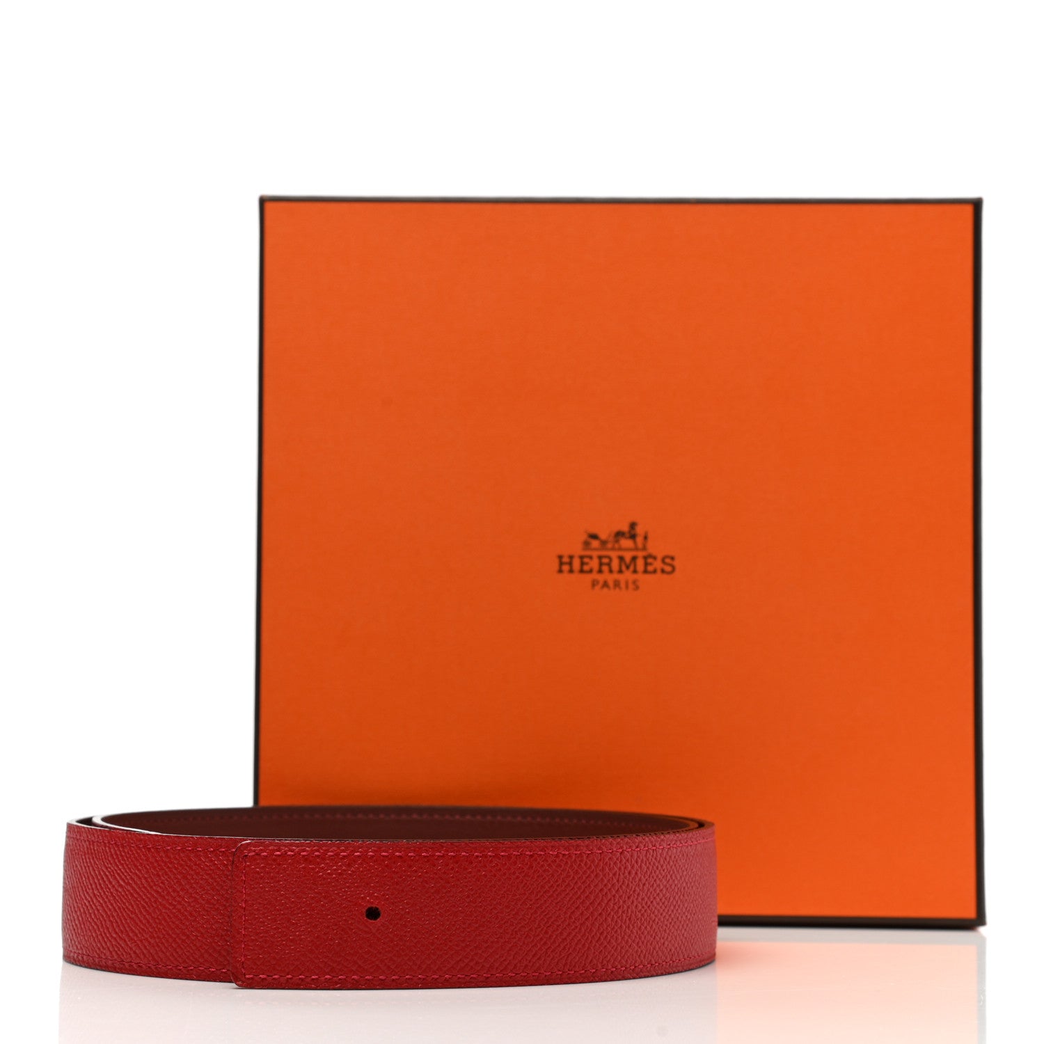 Hermes Epsom Swift 32mm Belt Strap 80 Rouge Casaque Rouge H 8 of 8