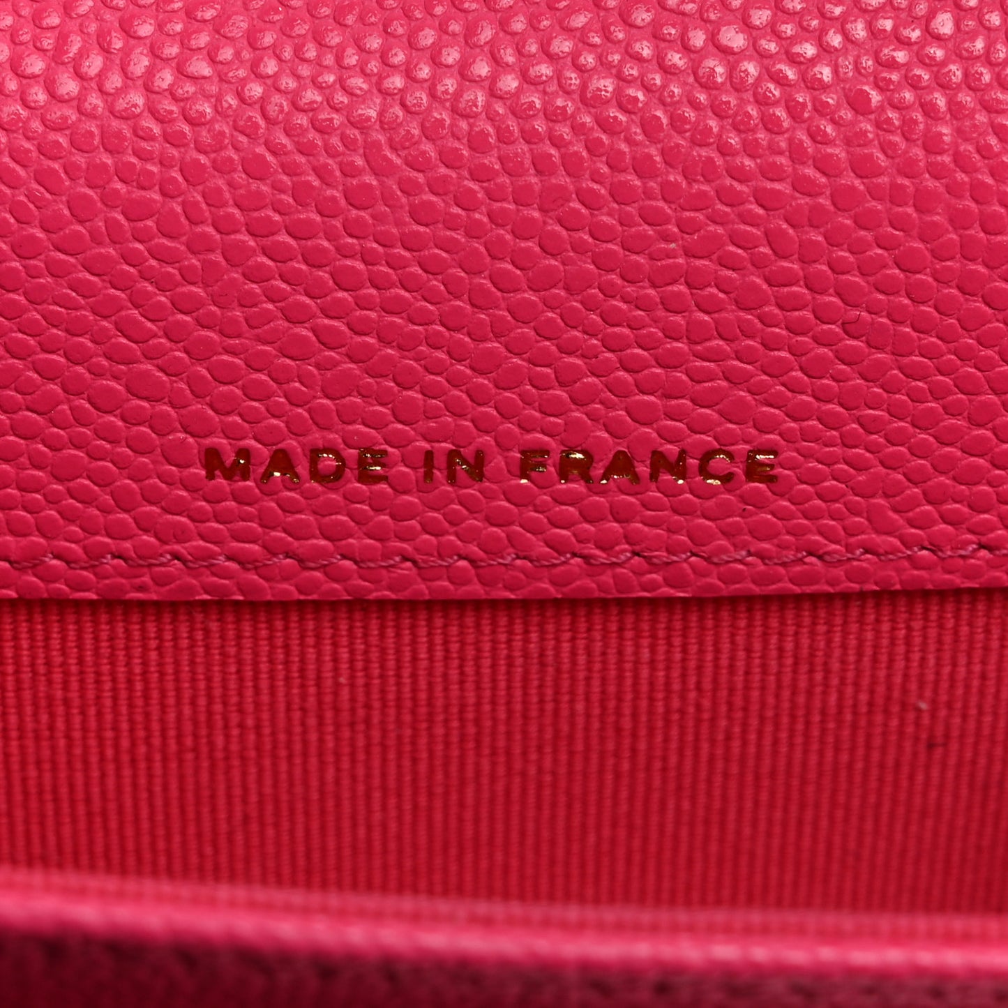 Caviar Quilted Flap Card Holder Wallet Fuchsia
