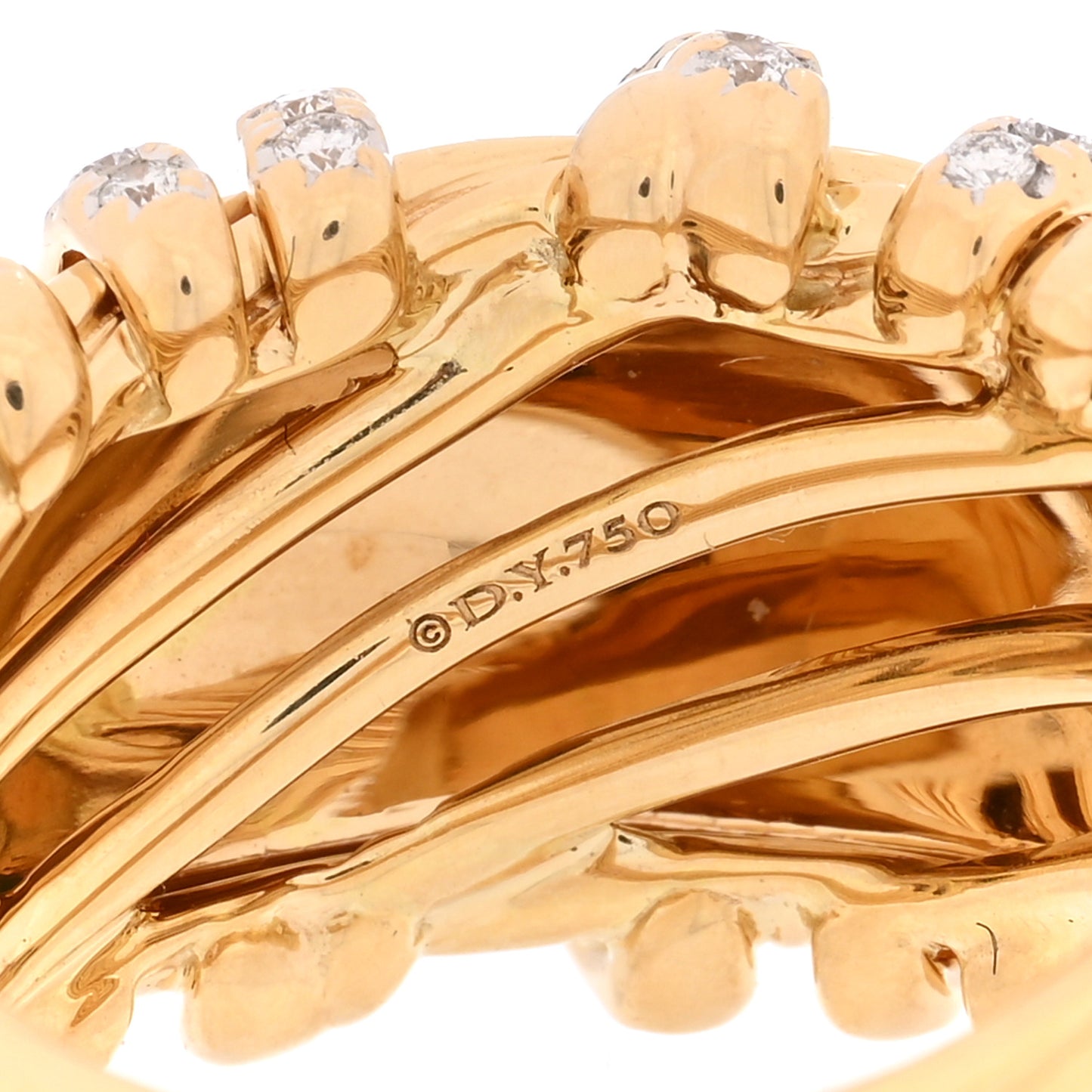 18K Yellow Gold Diamond 15mm Helena Ring 55 7.25