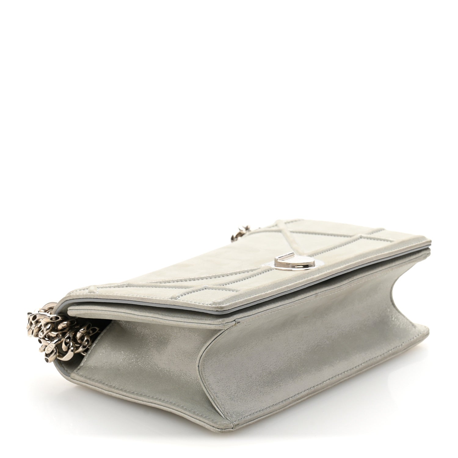 Christian Dior Metallic Calfskin Small Diorama Flap Bag Silver 4 of 15