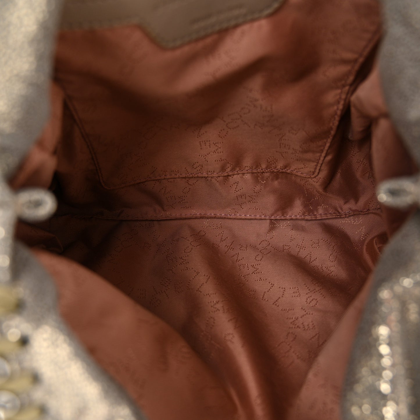 Shaggy Deer Mini Falabella Fold Over Tote Gold