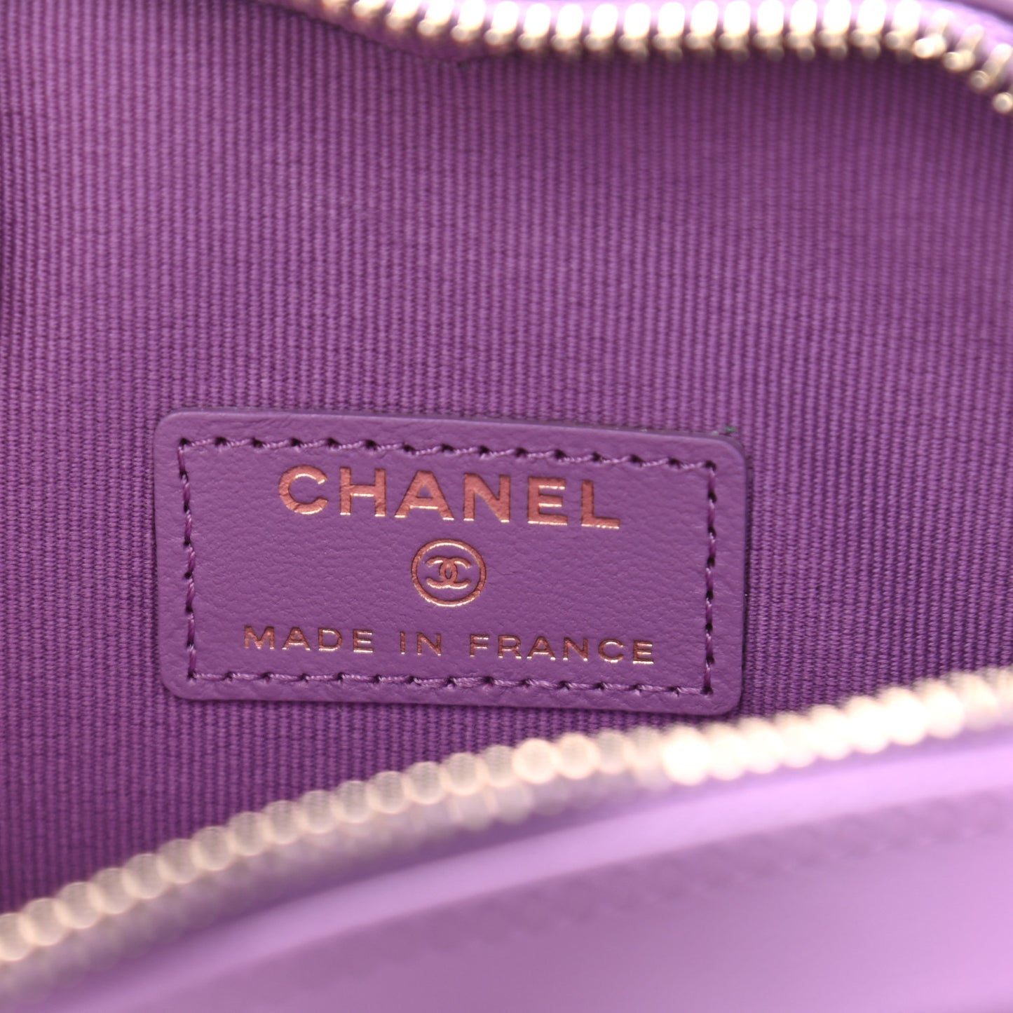 Lambskin Quilted CC In Love Heart Clutch With Chain Purple