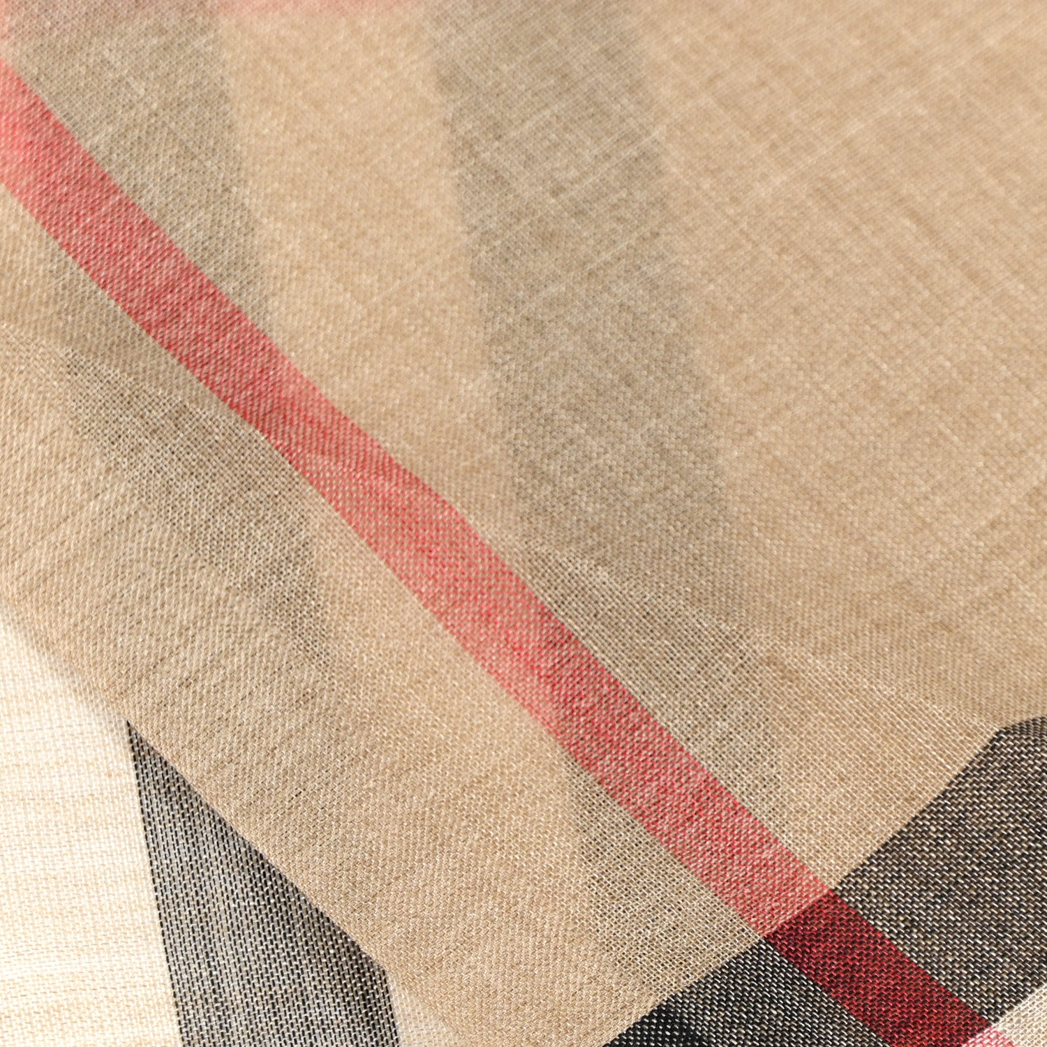 Burberry Wool Silk Gauze Giant Check Lightweight Scarf Archive Beige 5 of 10
