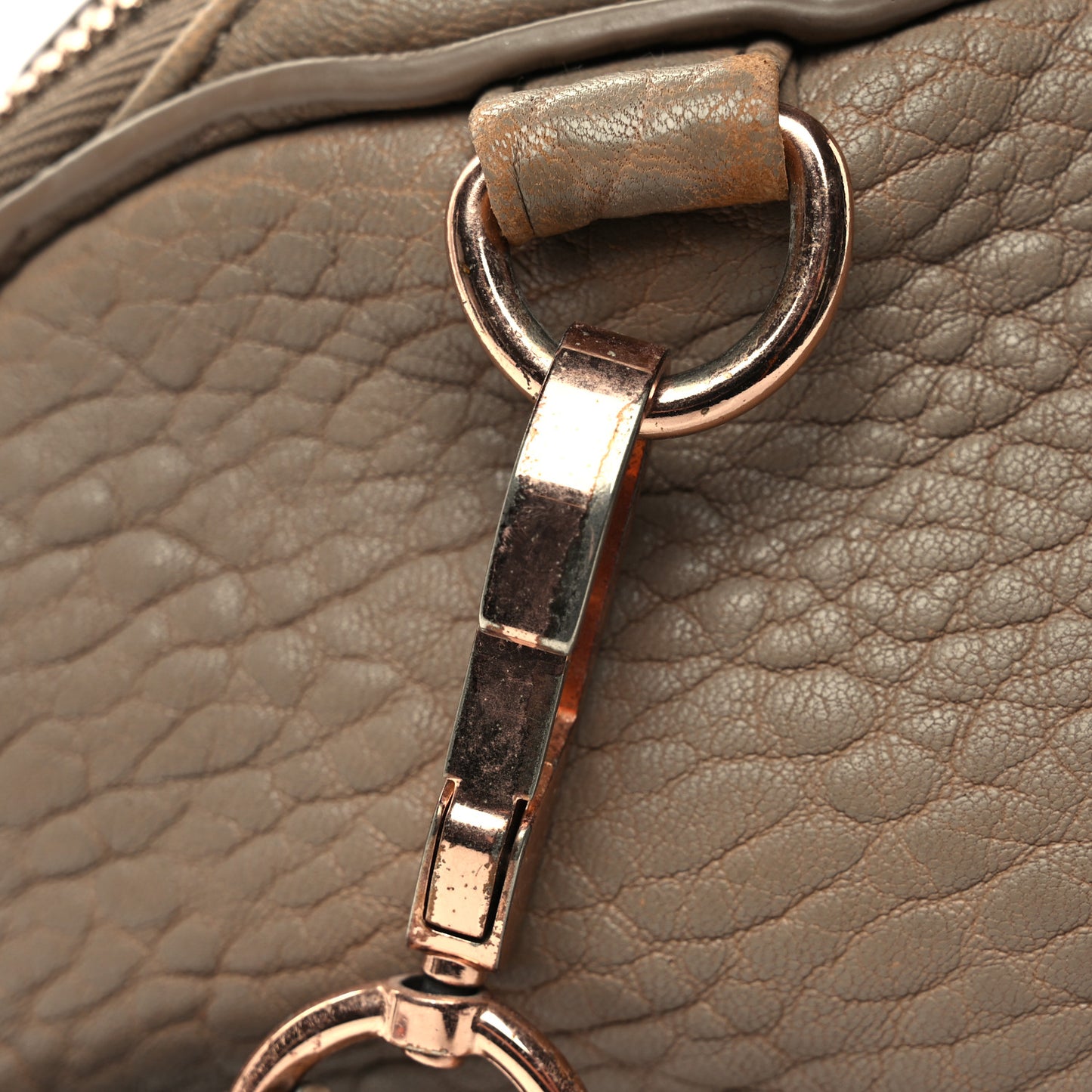 Pebbled Lambskin Rockie Latte Rose Gold Hardware